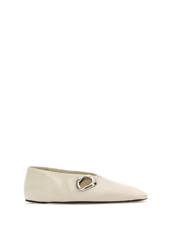 Jil Sander o1w1db10825 Ballerina Flat Shoes in White Size US 8 / IT 38 - 2 Thumbnail