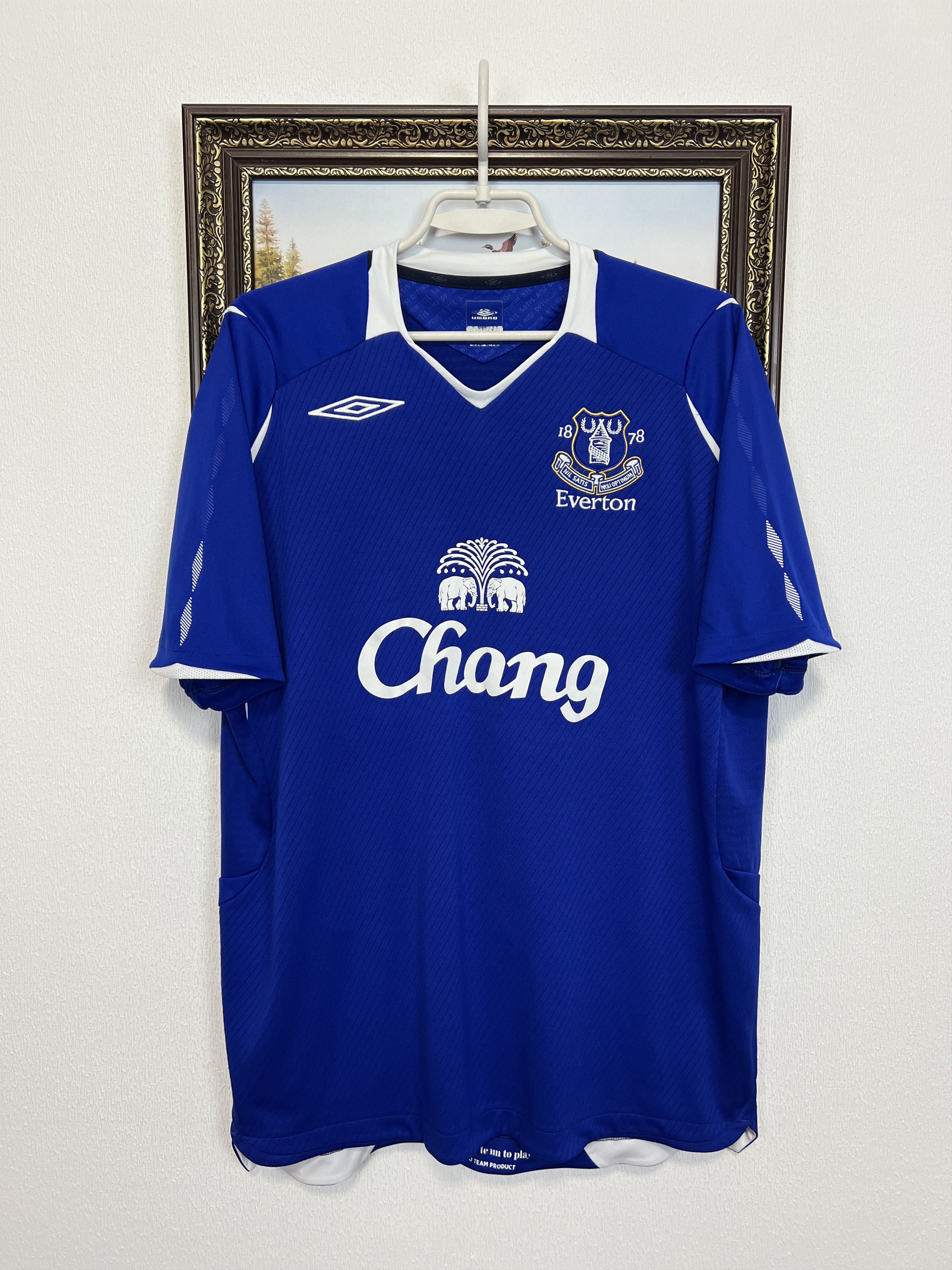 Umbro Everton Home football shirt 2008 Soccer Blue Jersey Trikot Size US L / EU 52-54 / 3 - 1 Thumbnail