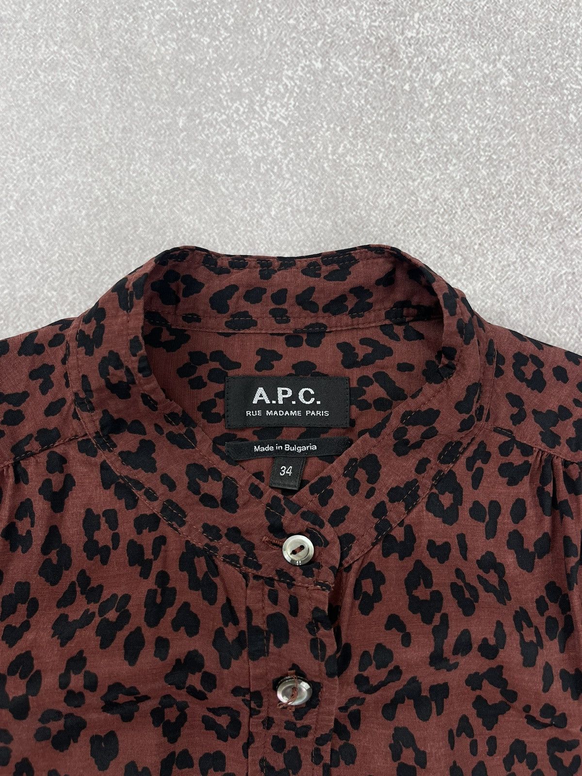 A.P.C. A.P.C. Rue Madame Paris Leopard Print Blouses Shirt Size 34 Size XXS / US 00 / IT 34 - 6 Thumbnail