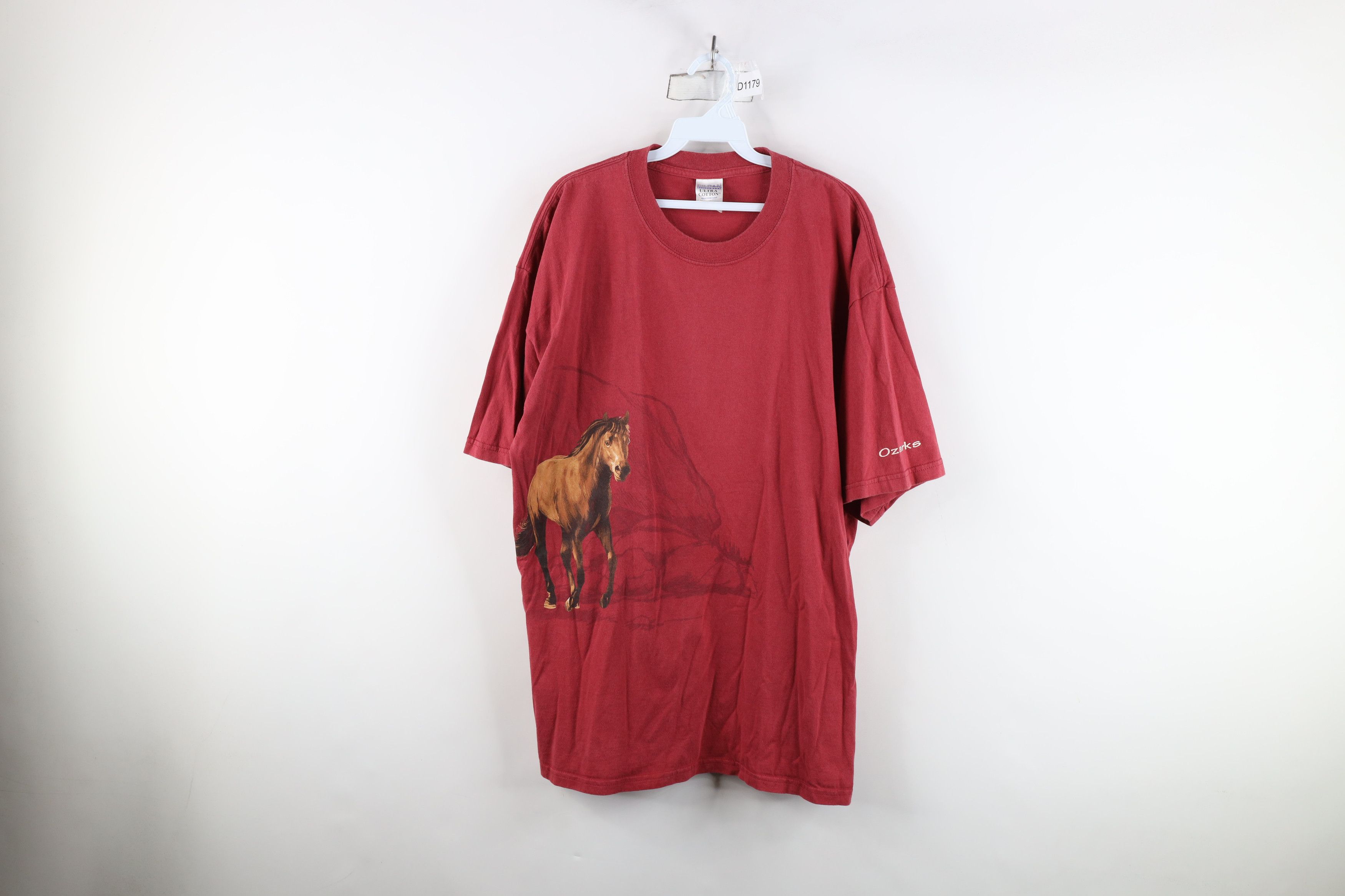 Vintage Vintage 90s Streetwear Equestrian All Over Print T-Shirt Red Size US XL / EU 56 / 4 - 1 Thumbnail