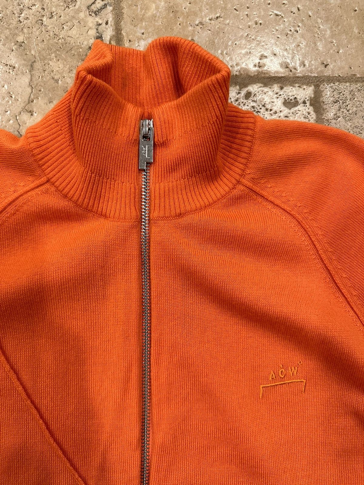 A-COLD-WALL* A-Cold-Wall Zip Up Orange Turtleneck Cardigan Sweater Size US L / EU 52-54 / 3 - 7 Thumbnail
