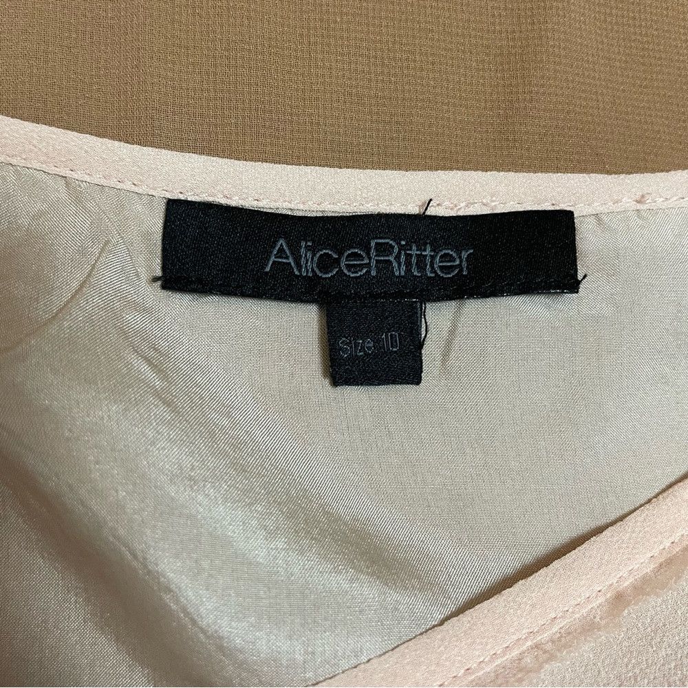 Other Alice Ritter Silk Pale Pink Short Sleeve Top Blouse Size 10 Size L / US 10 / IT 46 - 7 Thumbnail