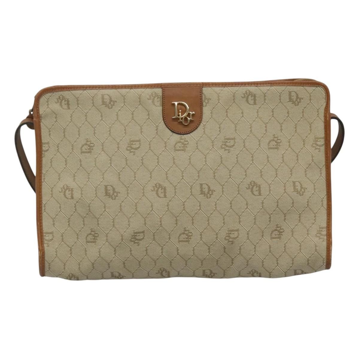 Dior Honeycomb Beige Canvas Shoulder Bag (Pre-Owned) Size ONE SIZE - 1 Thumbnail