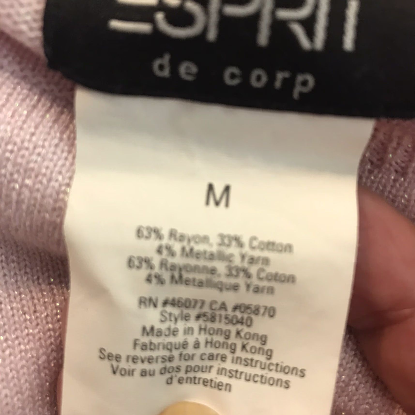 Esprit VINTAGE Esprit Pink Glam Rock Crop Top Womens M 1990s Clubwear Hong Kong Size M / US 6-8 / IT 42-44 - 6 Thumbnail
