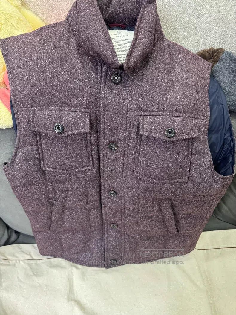 Brunello Cucinelli Brunello Cucinelli Men's Wool and Down Vest Size US XL / EU 56 / 4 - 1 Thumbnail