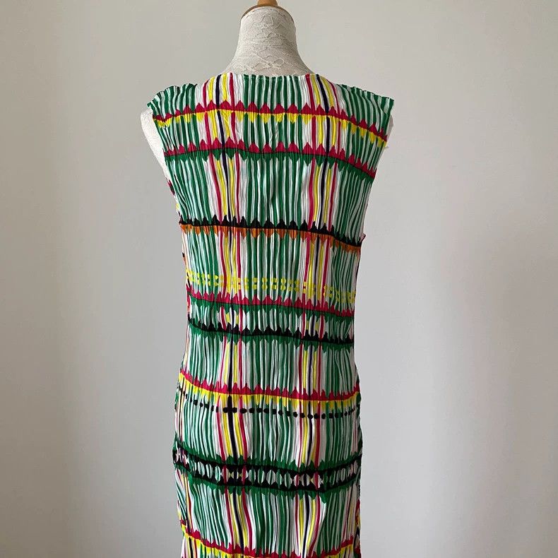 Issey Miyake Issey Miyake Green crayon checkered skirt Size L / US 10 / IT 46 - 5 Thumbnail
