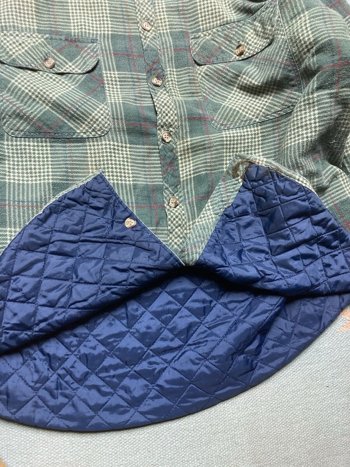 Vintage VTG quilted flannel shirt jacket insulated soft cotton XXL Size US XXL / EU 58 / 5 - 7 Thumbnail