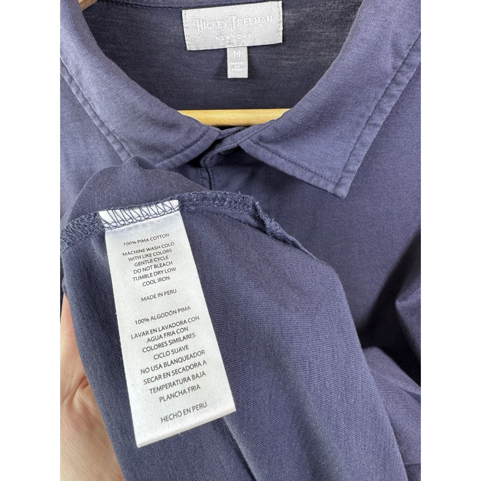 Hickey Freeman Hickey Freeman Navy Pima Cotton Polo (M) Size US M / EU 48-50 / 2 - 4 Thumbnail