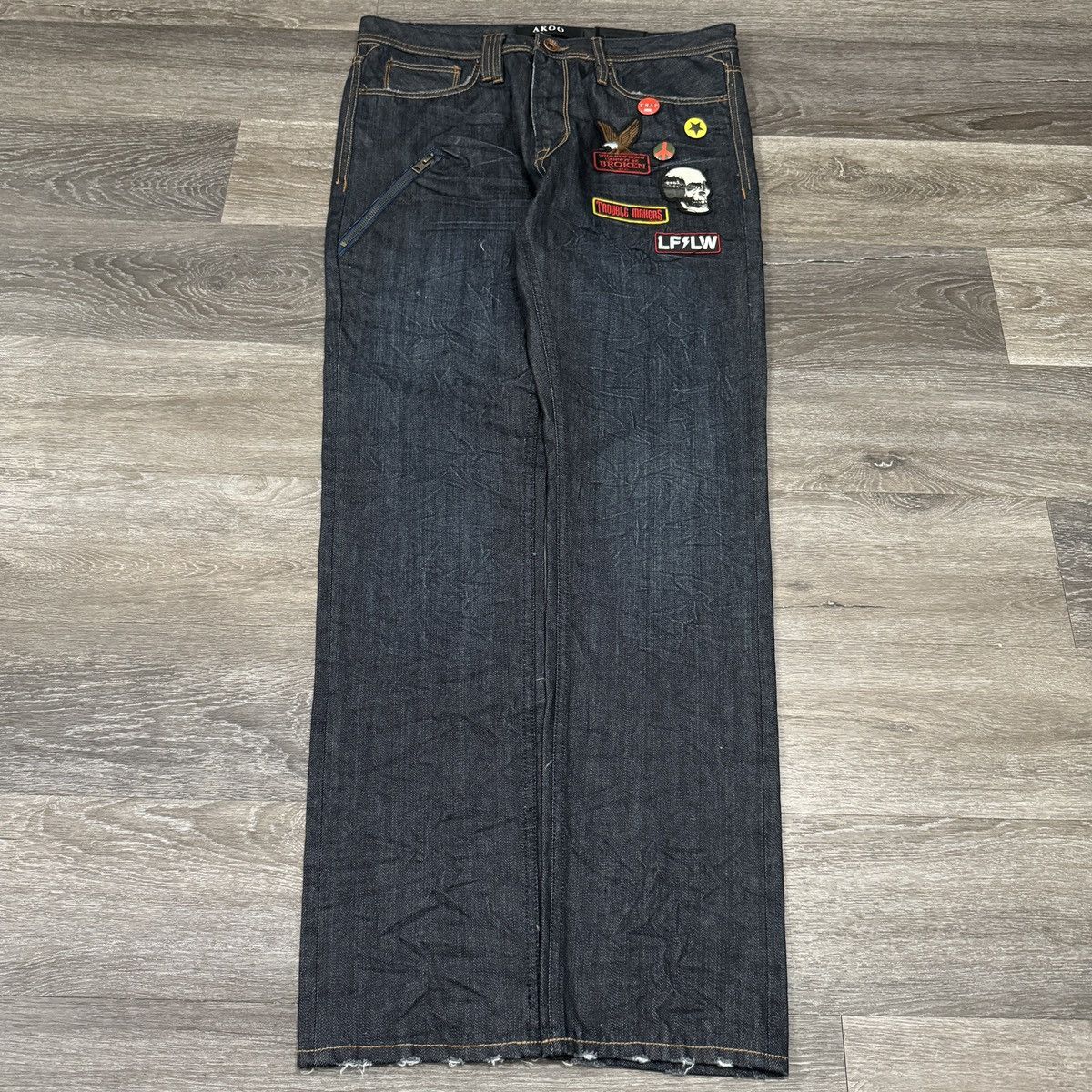 AKOO × Japanese Brand × Vintage Vintage Y2K Akoo rockstar Japanese denim style jeans Size US 34 / EU 50 - 1 Thumbnail