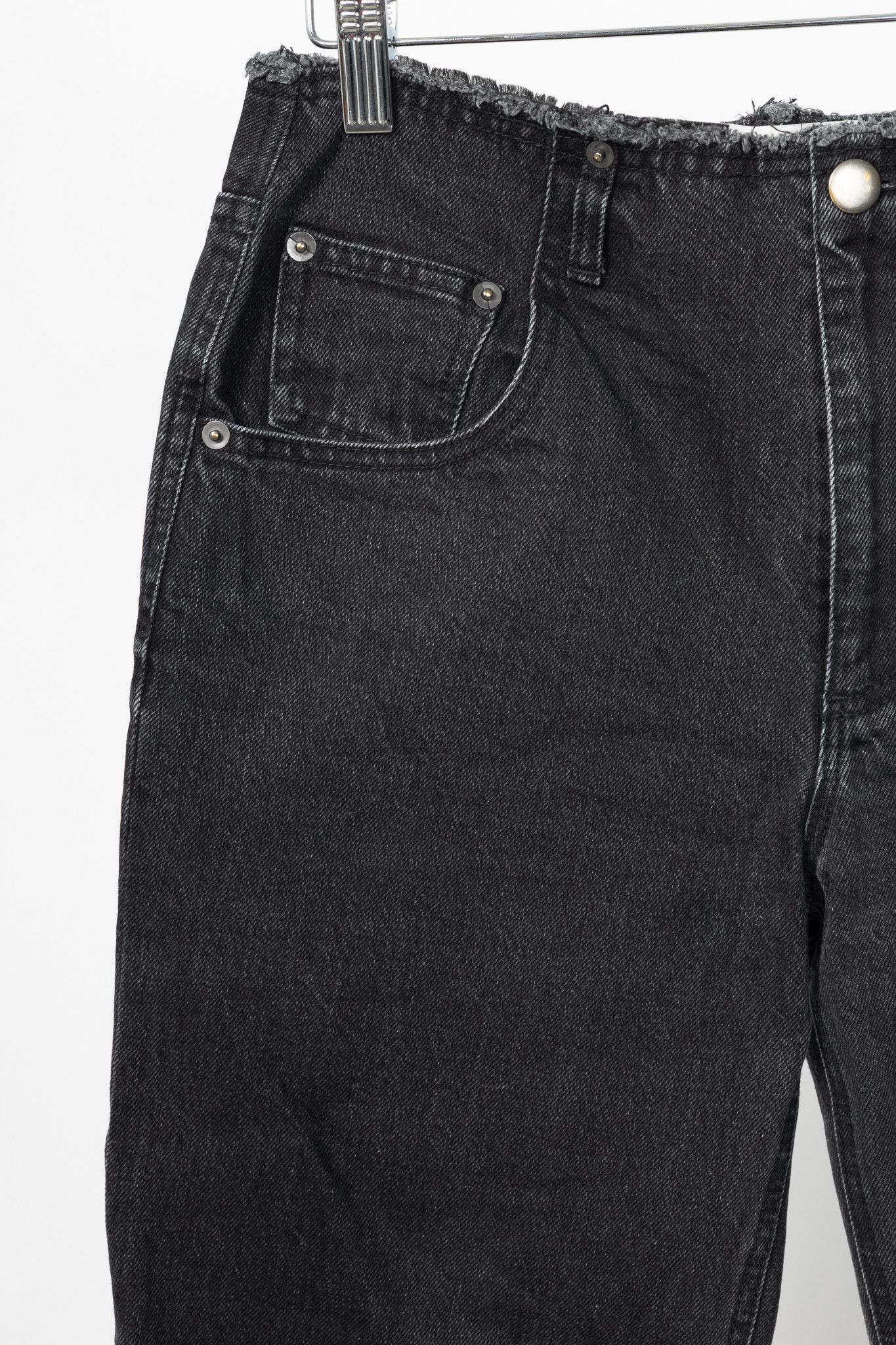 Tibi Tibi Newman Black Denim Frayed-Waist Jeans Size 25" / US 0 / IT 36 - 4 Thumbnail