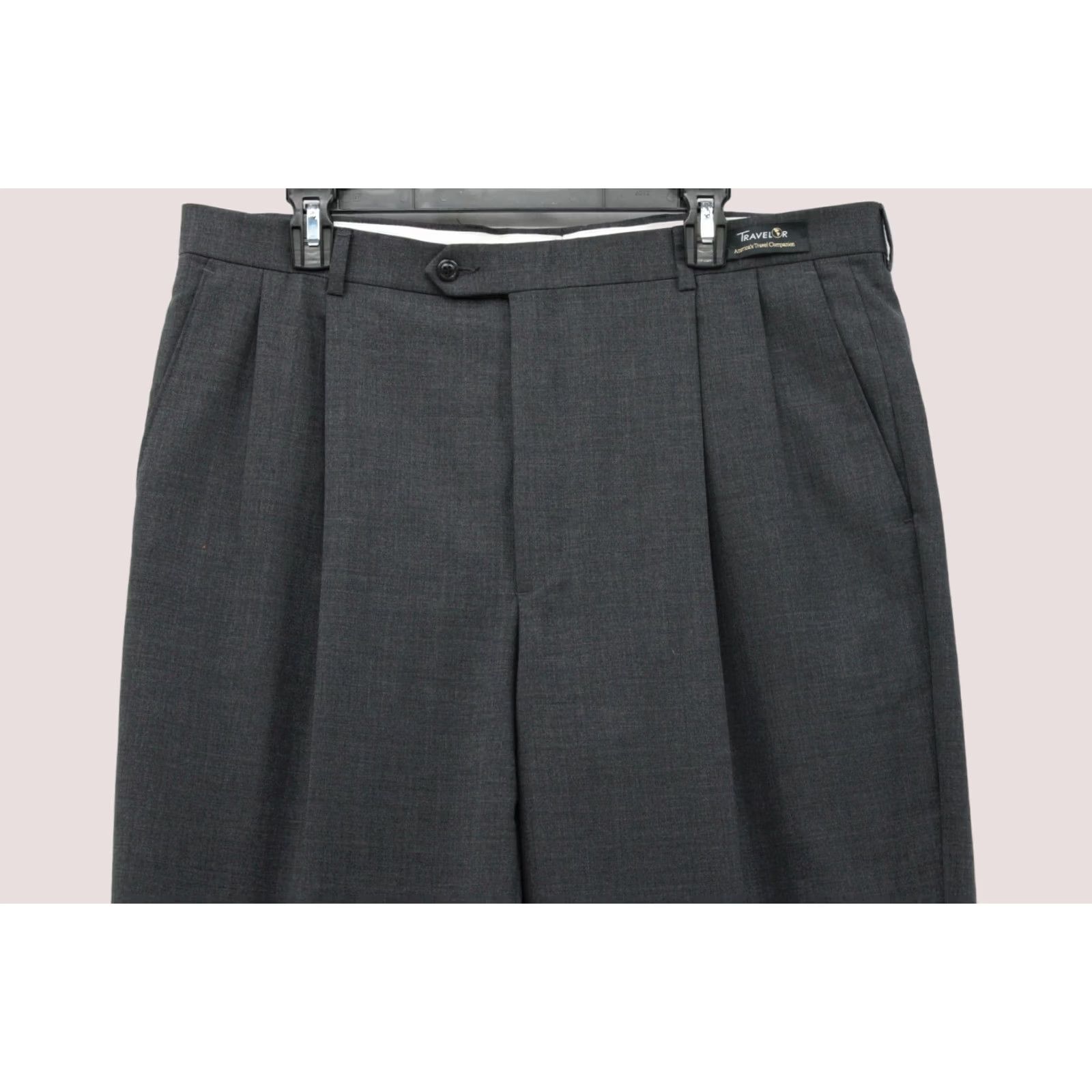 Hart Schaffner Marx Hart Schaffner Marx Dress Pants Mens Regular Gray Wool Stretch Cuffed Lined Office 38x30 Stretch Pockets Wool Dress Pants Mens Size US 38 / EU 54 - 1 Thumbnail
