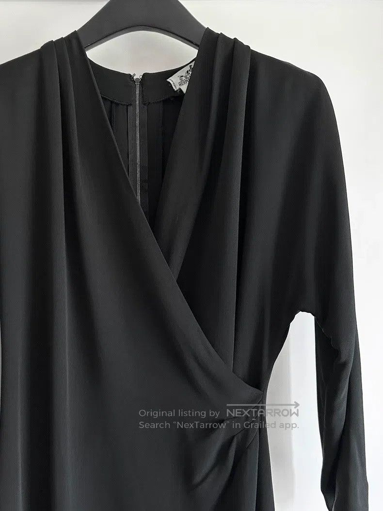 Hermes Hermes Silk Wrap Neck Dress, Heavyweight Double Crepe Silk Size XS / US 0-2 / IT 36-38 - 7 Thumbnail