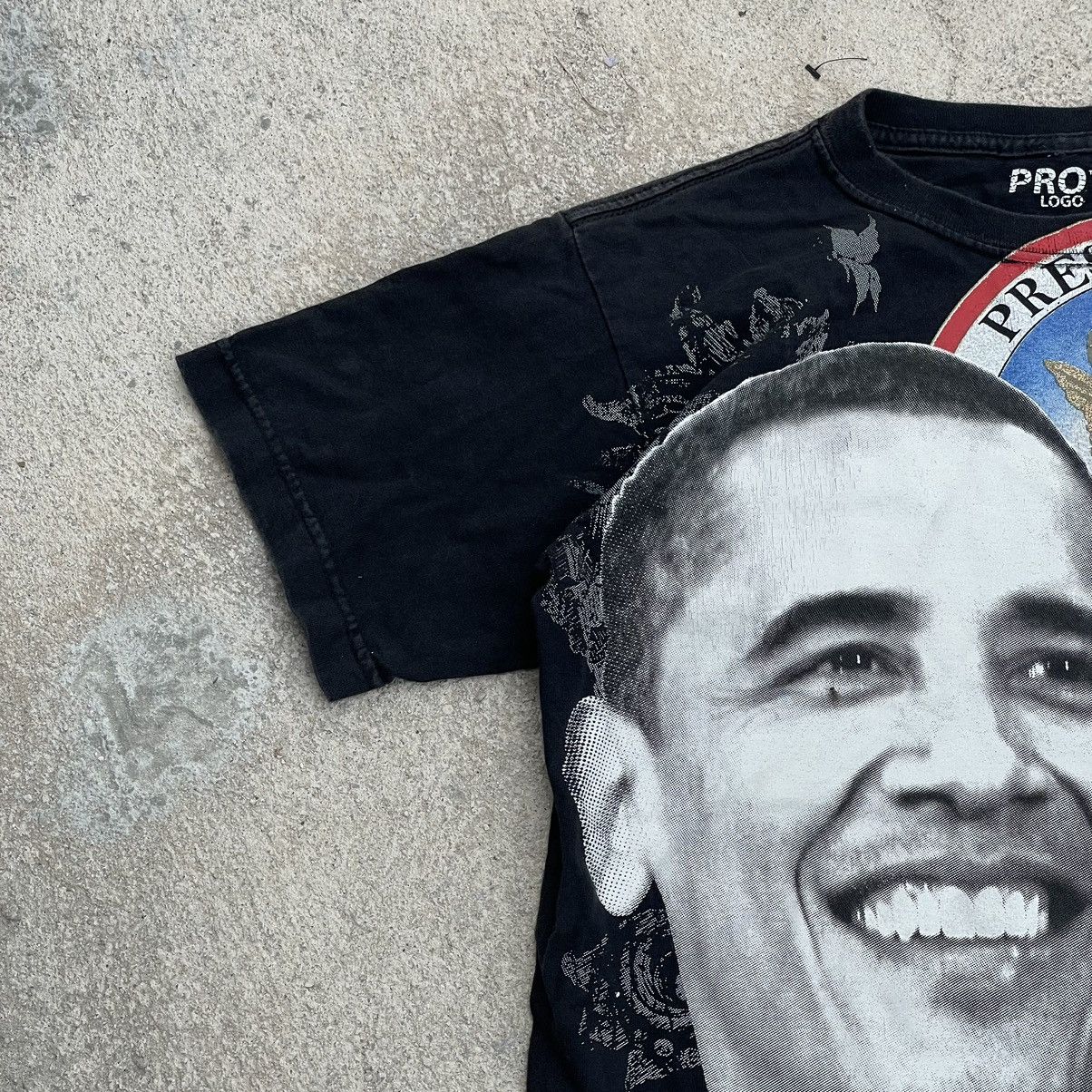Vintage “BARACK OBAMA” PEESIDENT OVERPRINT TSHIRT Size US M / EU 48-50 / 2 - 1 Thumbnail