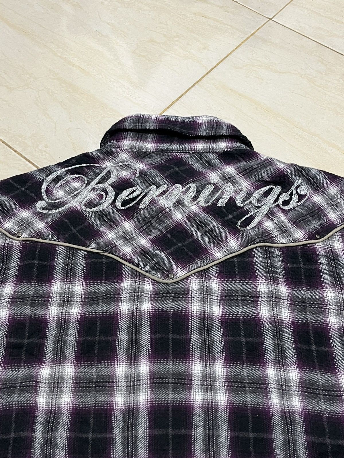 Japanese Brand 2000's Bernings Sho Plaid Shirt Size US L / EU 52-54 / 3 - 3 Thumbnail