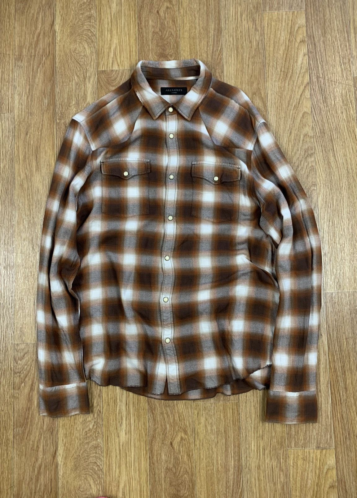 Allsaints AllSaints Checkered Plaid Camp Collar Collano LS Shirt Size US L / EU 52-54 / 3 - 1 Thumbnail