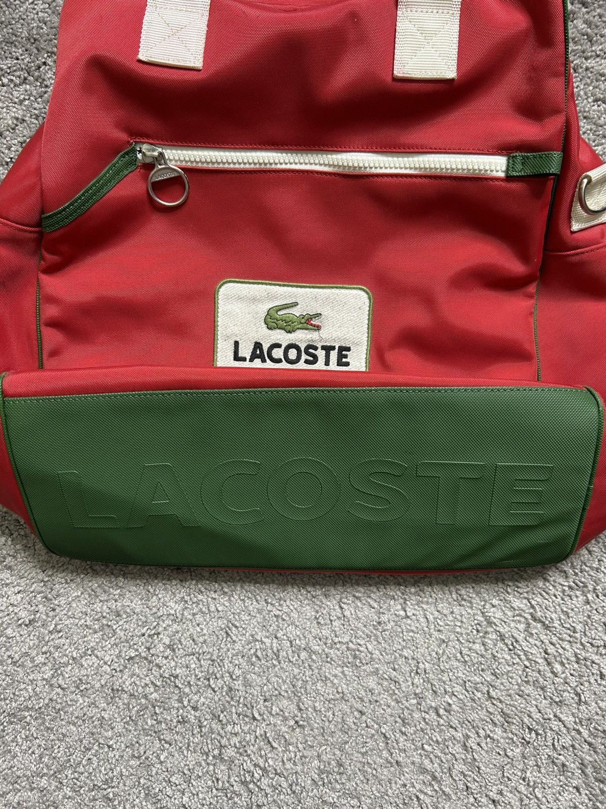 Lacoste Lacoste Nylon Retro Sport Bag Poppy Red Patch Size ONE SIZE - 3 Thumbnail