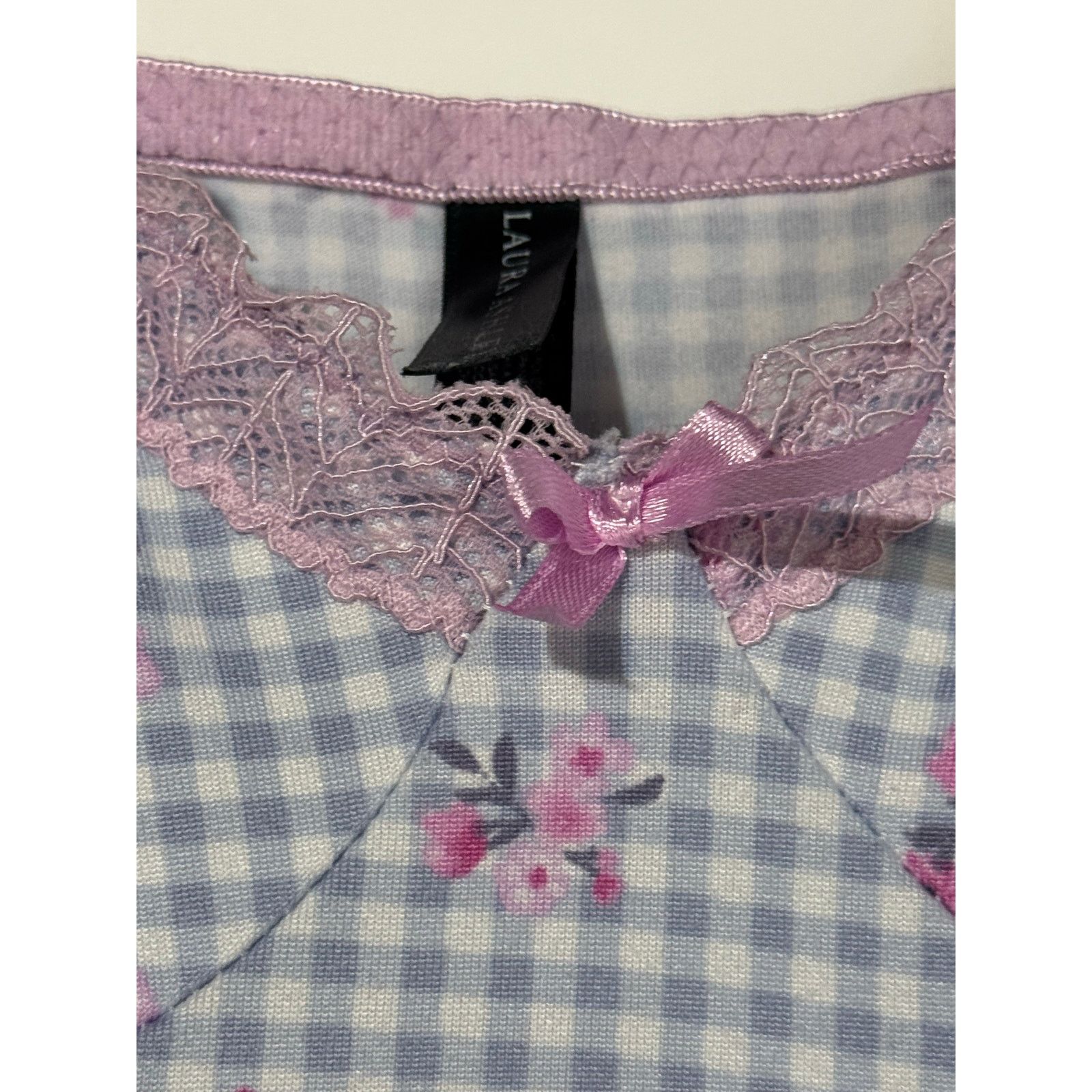 Laura Ashley Vintage Y2K Laura Ashley Gingham Floral Lace Trim Cami Size M / US 6-8 / IT 42-44 - 9 Thumbnail