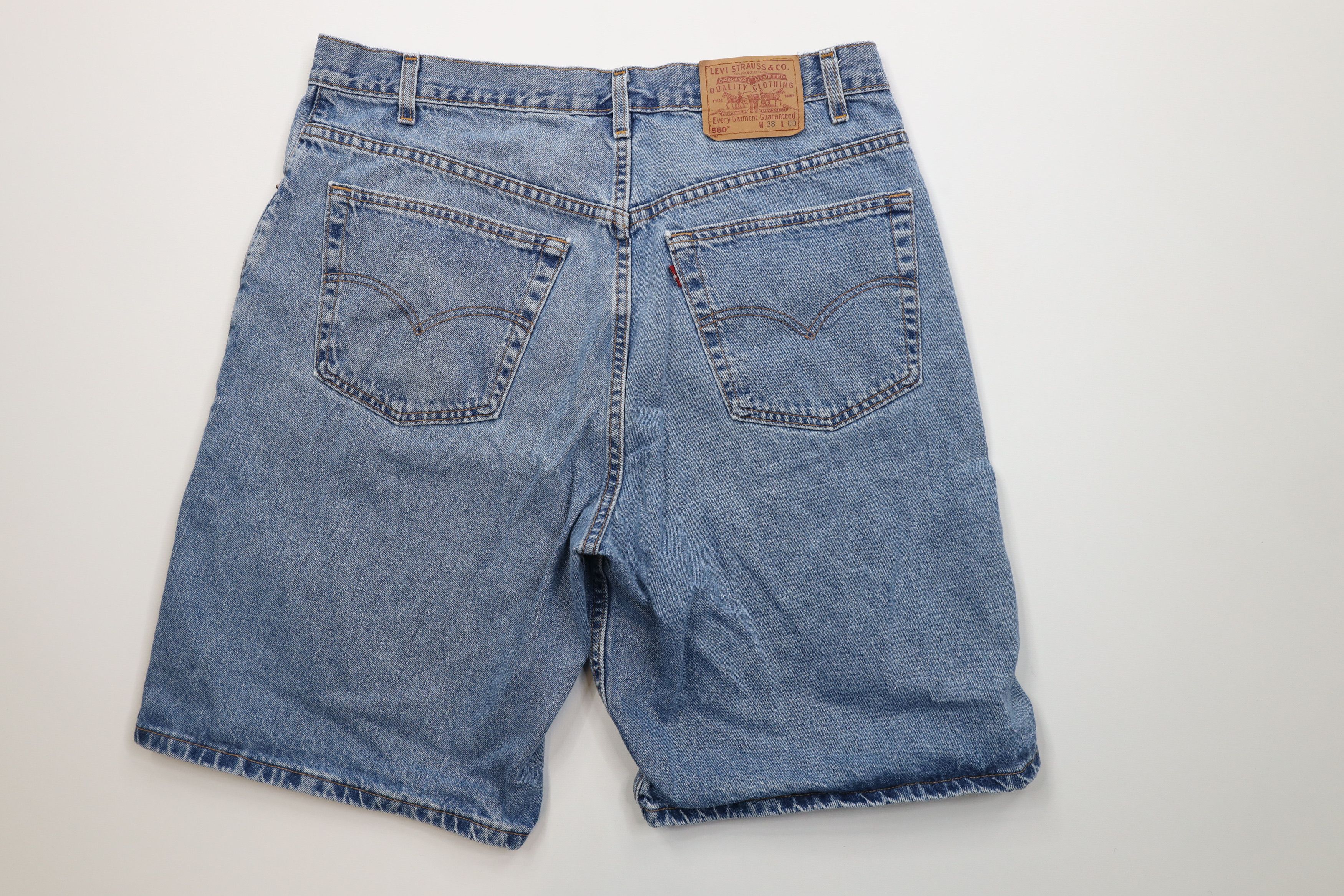 Levi's Vintage Y2K 2000 Levis 560 Fit Baggy Denim Shorts Blue USA Size US 38 / EU 54 - 8 Thumbnail