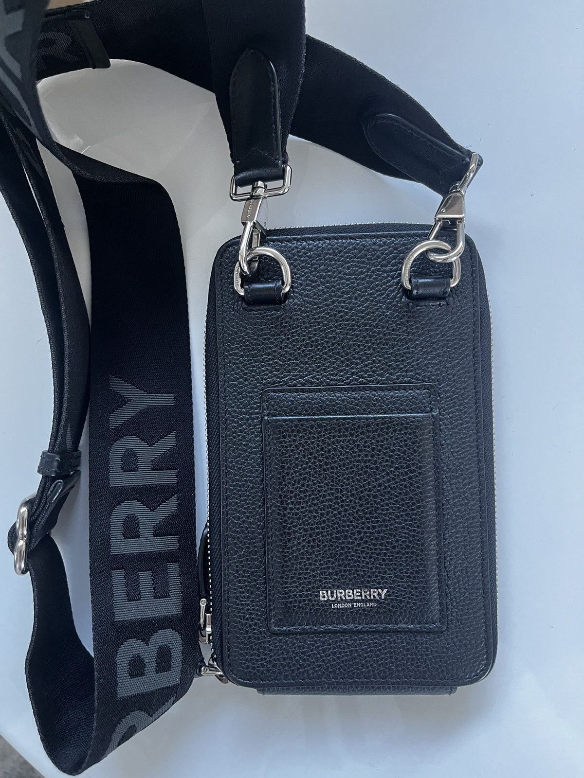 Burberry BURBERRY Black Leather Phone Shoulder Bag Size ONE SIZE - 3 Thumbnail