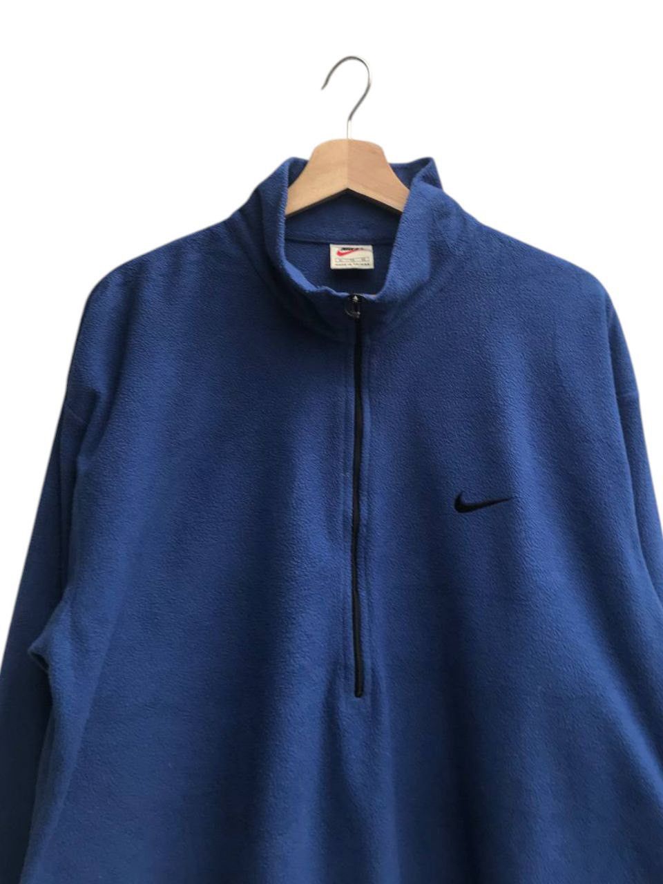 Nike × Vintage Vintage 90’s Nike Small Swoosh Half Zip Pullover Size US XL / EU 56 / 4 - 3 Thumbnail
