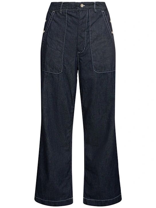 o1lsvrm0425 Denim 3/1 Loose Pants in Denim-Normal Wa