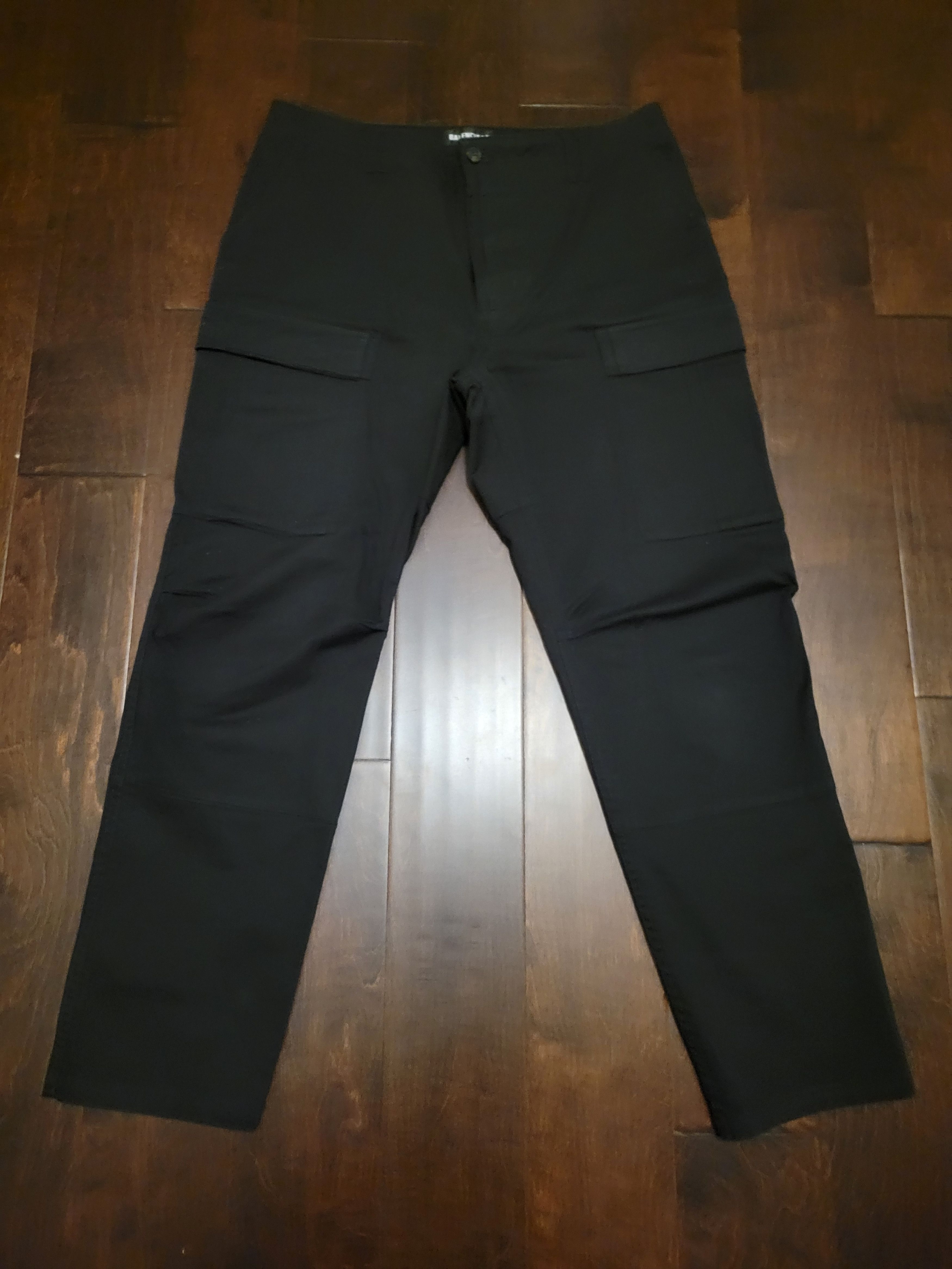 image of Balenciaga Black Straight Cargo Side Pocket Pants, Men's (Size 36)