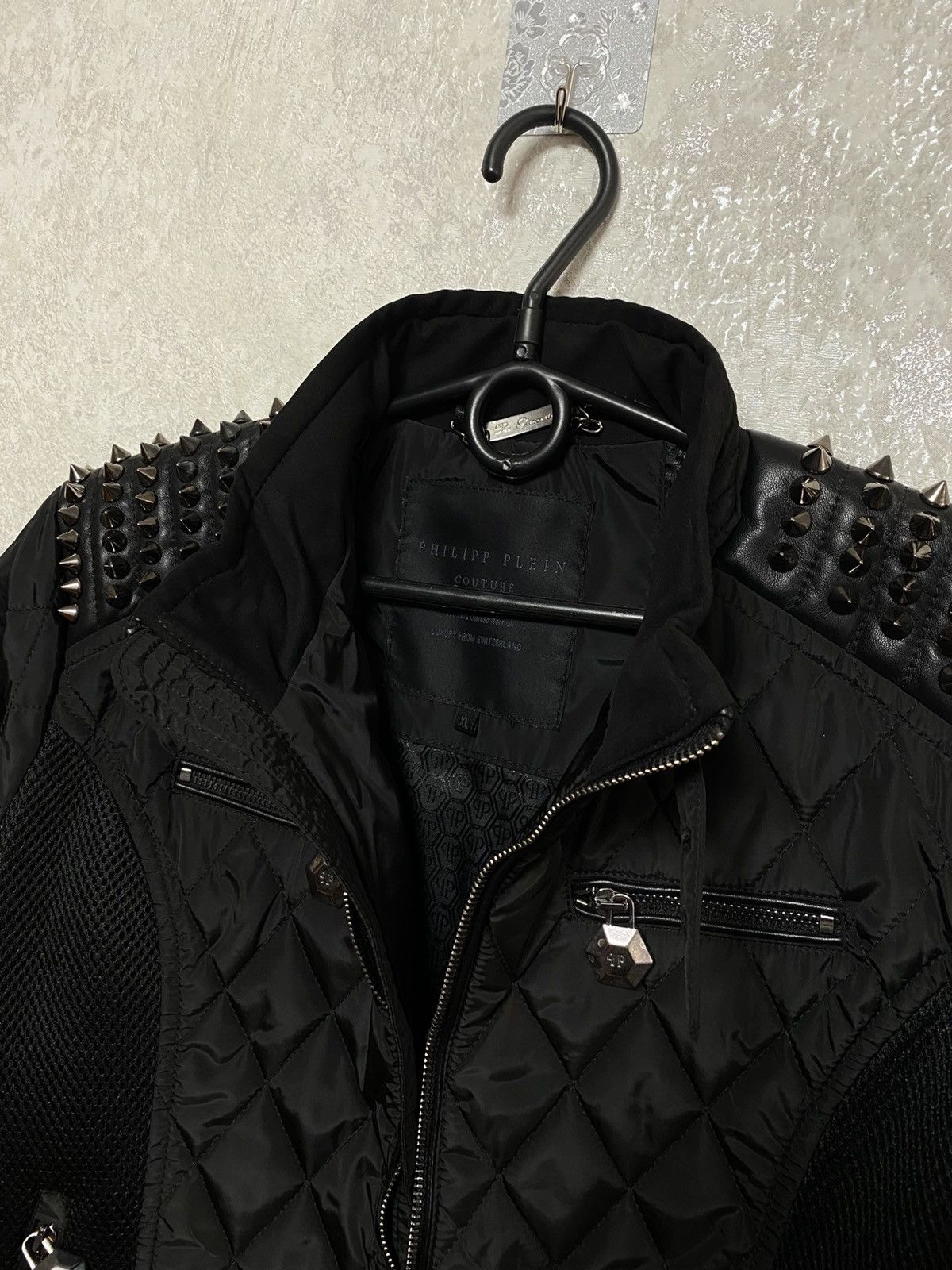 Philipp Plein Philipp Plein biker Studded Jacket with Leather Accents Size XL / US 12-14 / IT 48-50 - 6 Thumbnail