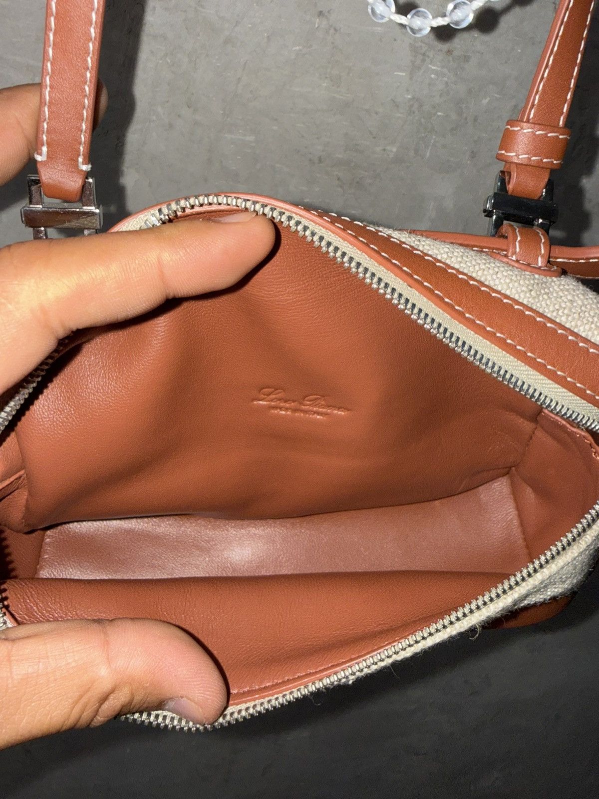 Loro Piana Loro Piana Extra Pocket L19 Canvas & Leather Top Handle Bag Size ONE SIZE - 9 Thumbnail