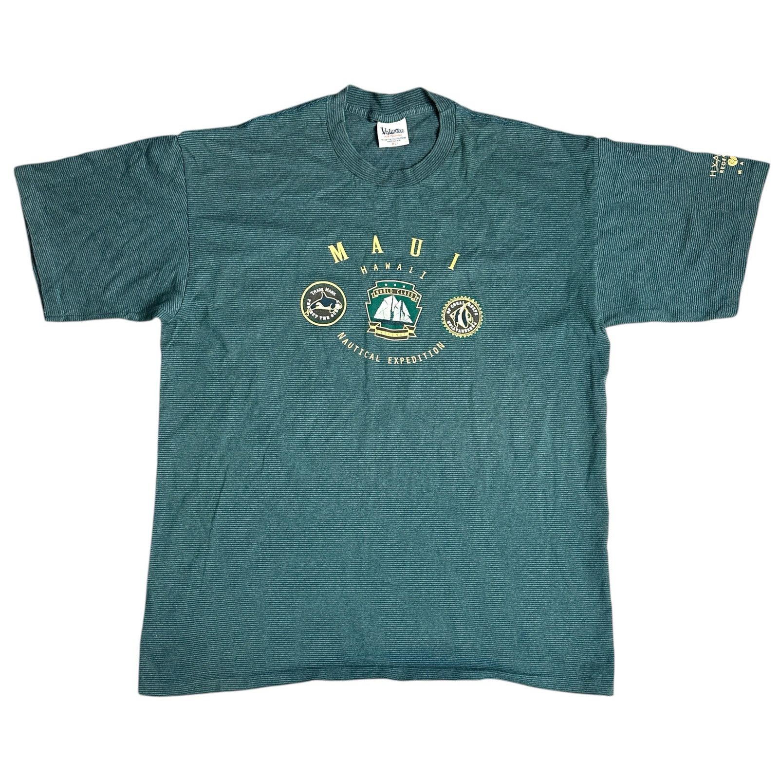 Other Vintage 90s Single Stitch T-Shirt Maui Nautical XL Green Size US XL / EU 56 / 4 - 1 Thumbnail