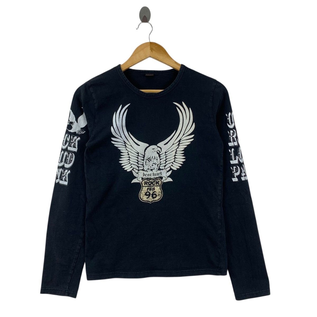 Vintage BEAT KING Rock Fes 96 Falcon Rider Motorcycle Tshirt Size US L / EU 52-54 / 3 - 1 Thumbnail