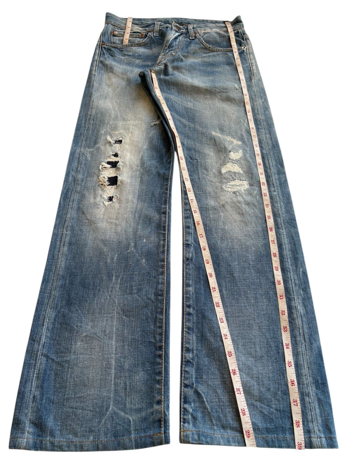 Japanese Brand × Kapital Vintage Japanese Brand Patches Distressed Rippped Loose Jean Size US 29 - 14 Thumbnail