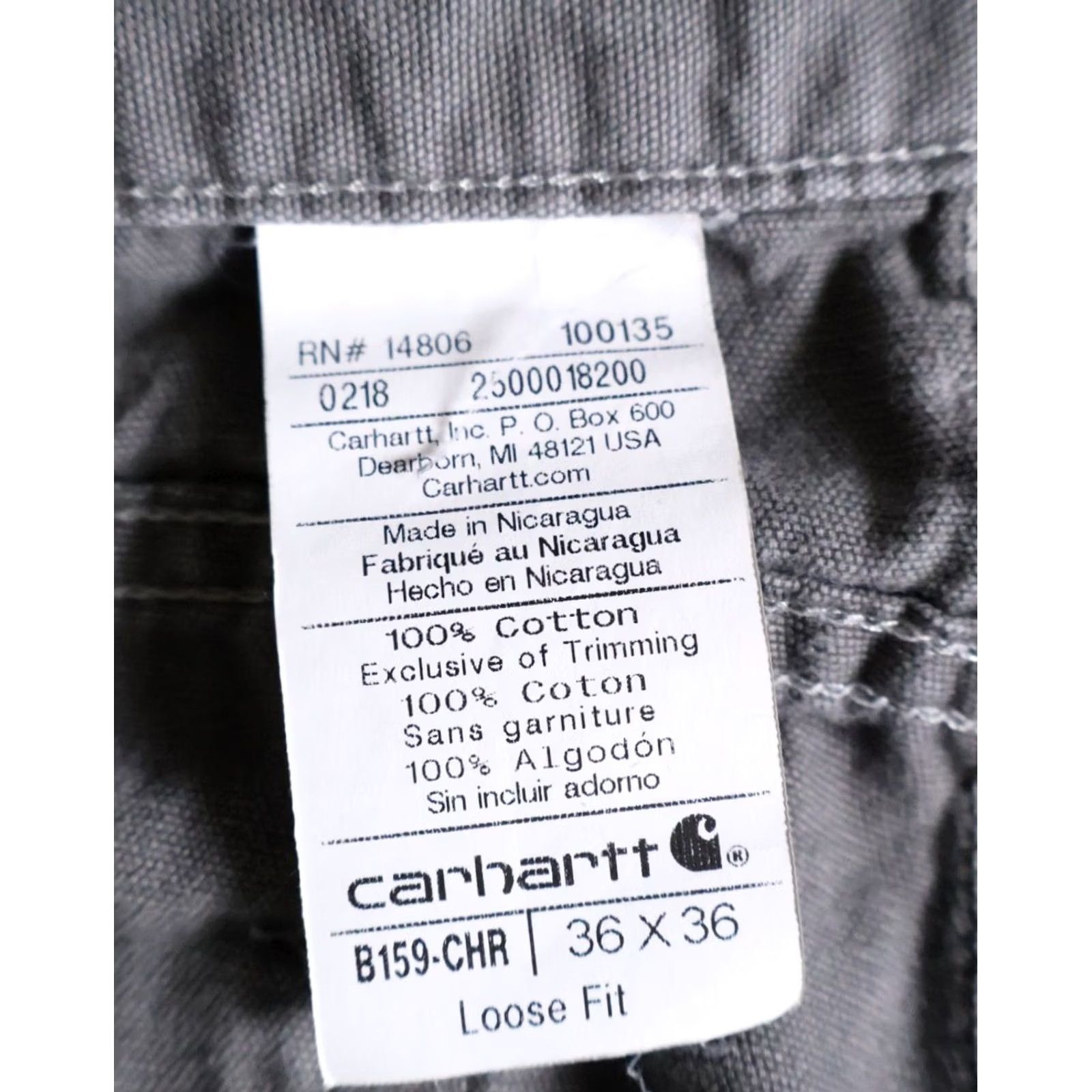 Carhartt Carhartt Loose Fit Carpenter Pants Mens 32 33 Gray Cotton Zip Flat Front Straight Leg 33 Inseam B159-CHR USA Vintage No Size US 33 - 3 Thumbnail