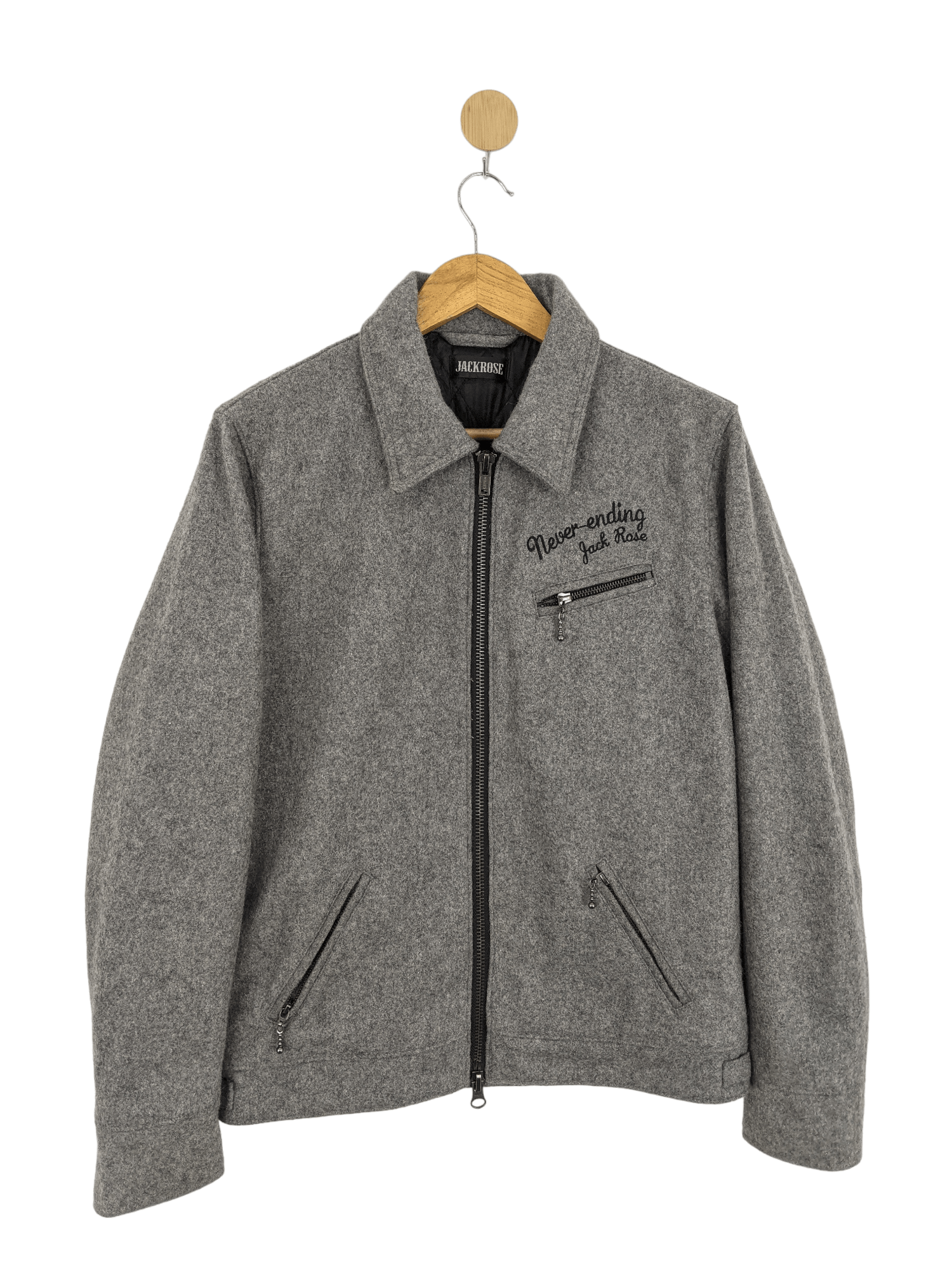 JACKROSE Vintage 80s Jack Rose Wording Wool Jacket MJ0110Z Size US XL / EU 56 / 4 - 2 Thumbnail