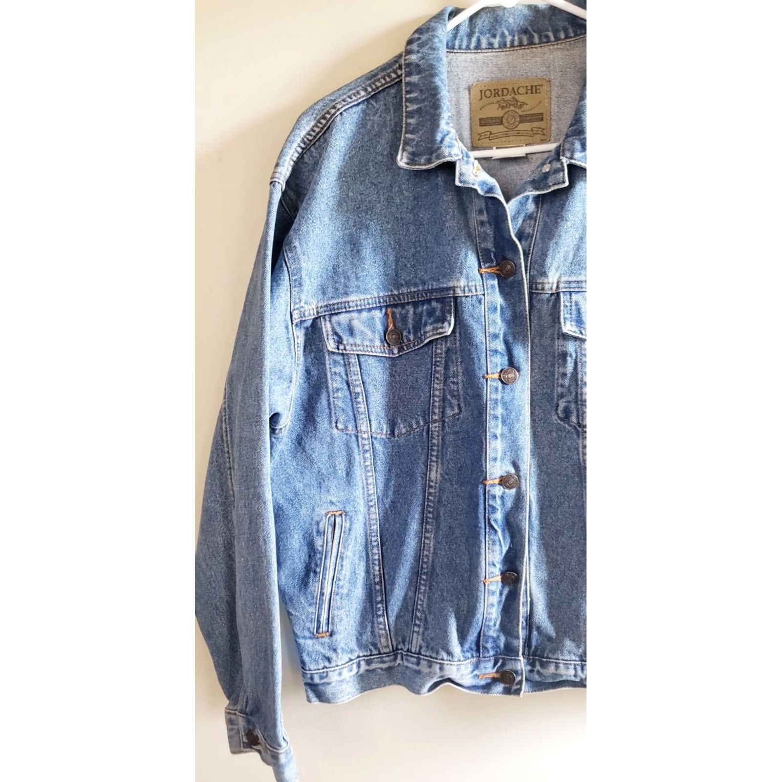 Jordache VINTAGE Jordache Denim Jean Jacket Trucker Women's Large Blue 90s Size 36" / US 14 / IT 50 - 4 Thumbnail