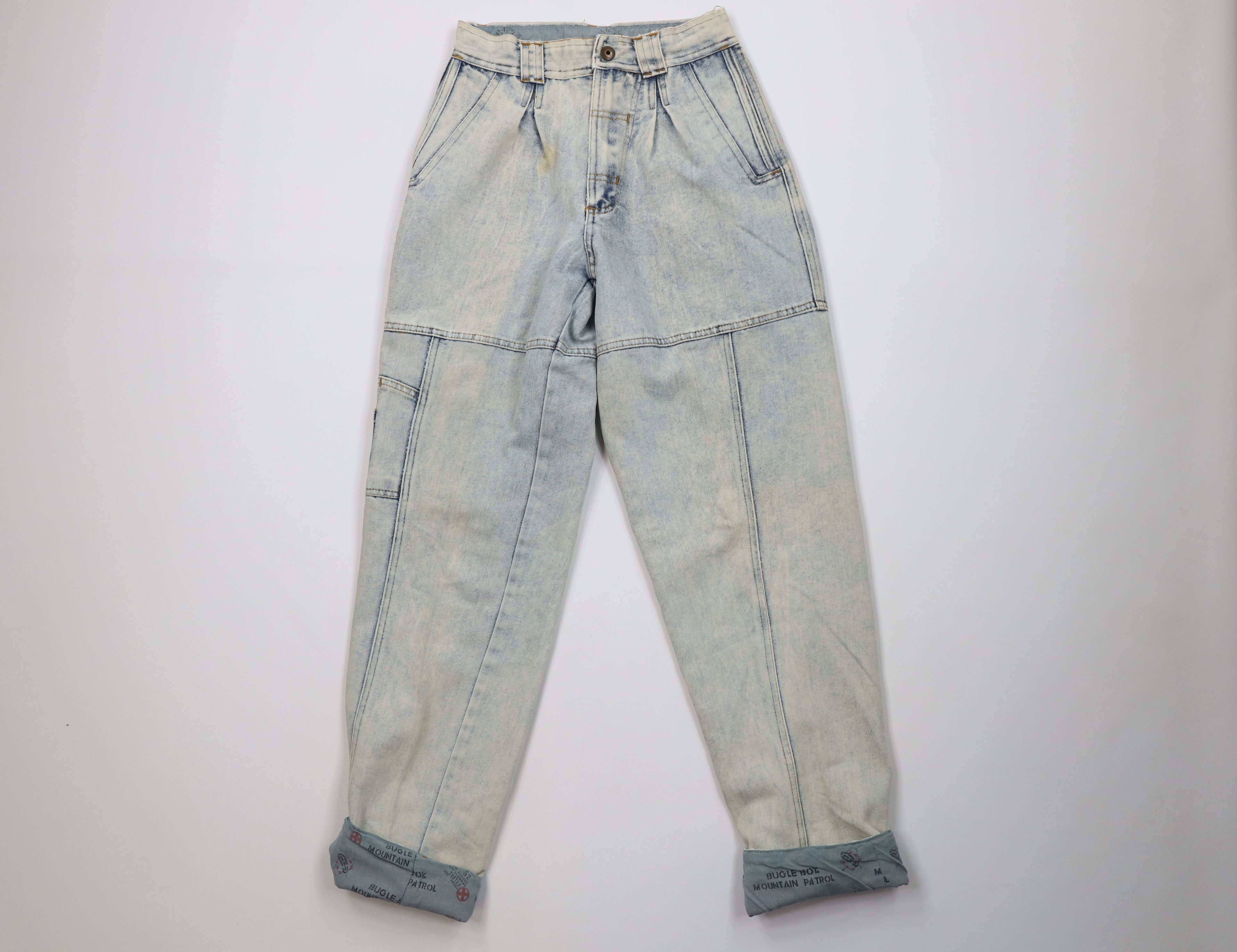 Vintage Vintage 80s 90s Bugle Boy Wash Flip Cuff High Waist Jeans Size 26" / US 2 / IT 38 - 1 Thumbnail