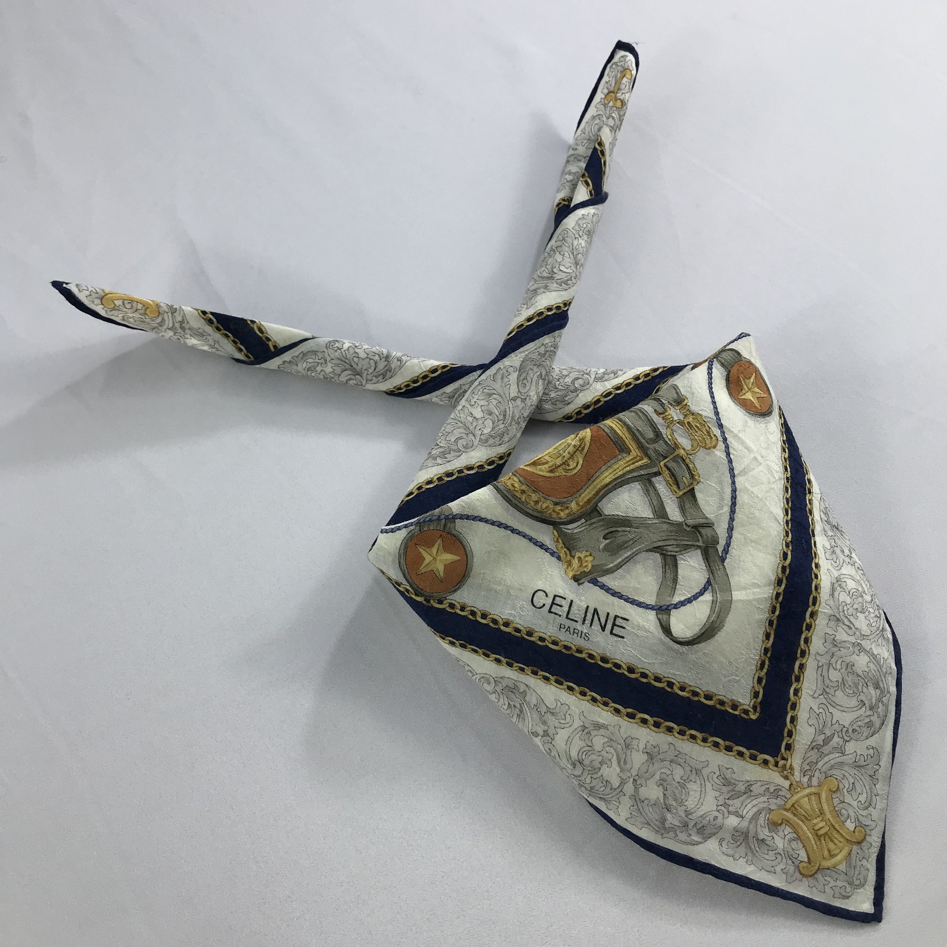 Celine × Vintage Celine Bandana / Handkerchief / Neckerchief - S2582 Size ONE SIZE - 4 Thumbnail