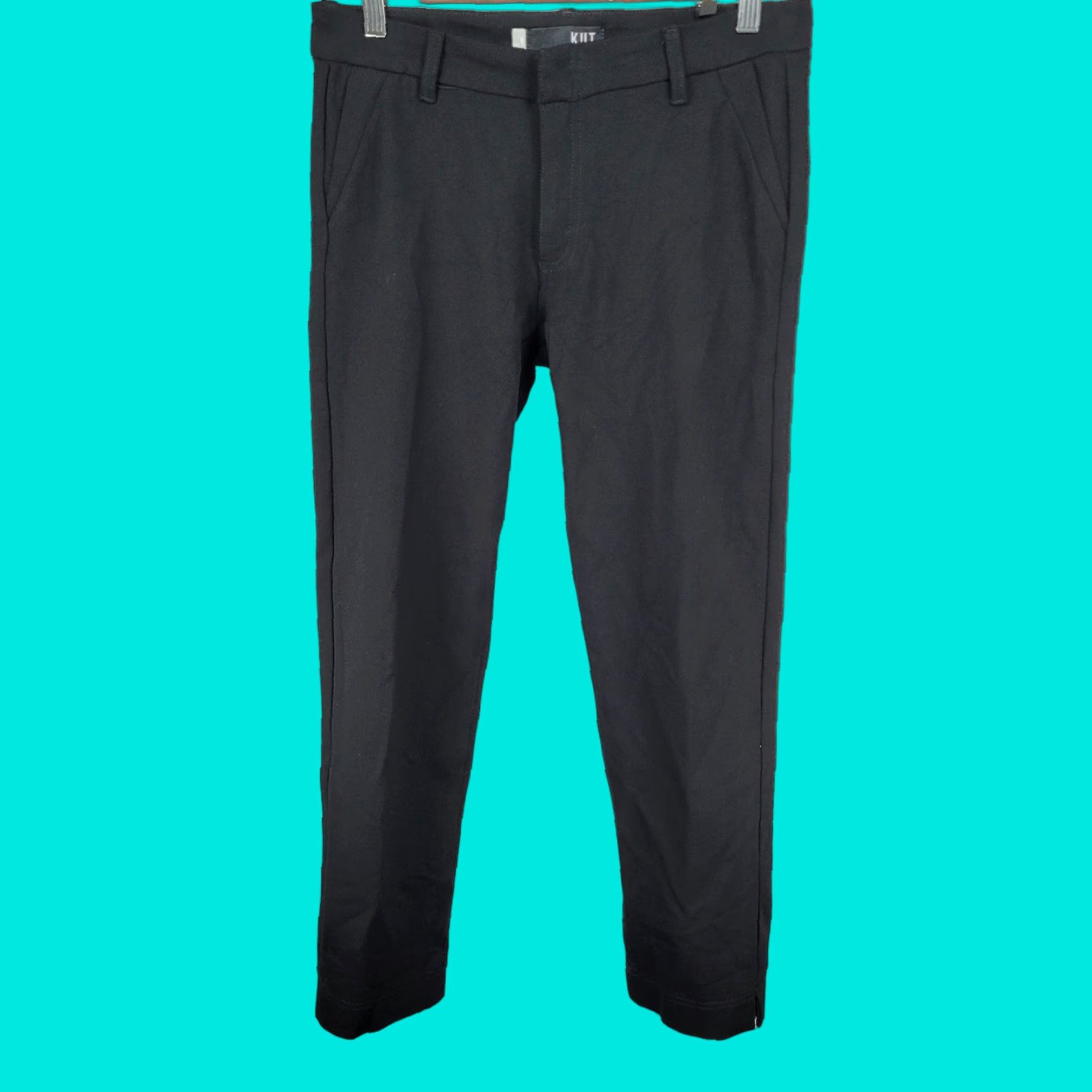 Vintage KUT From The Kloth Black Elizabeth Straight Leg Stretch Pants 6 (30x27) NWT Size 28" / US 6 / IT 42 - 1 Thumbnail