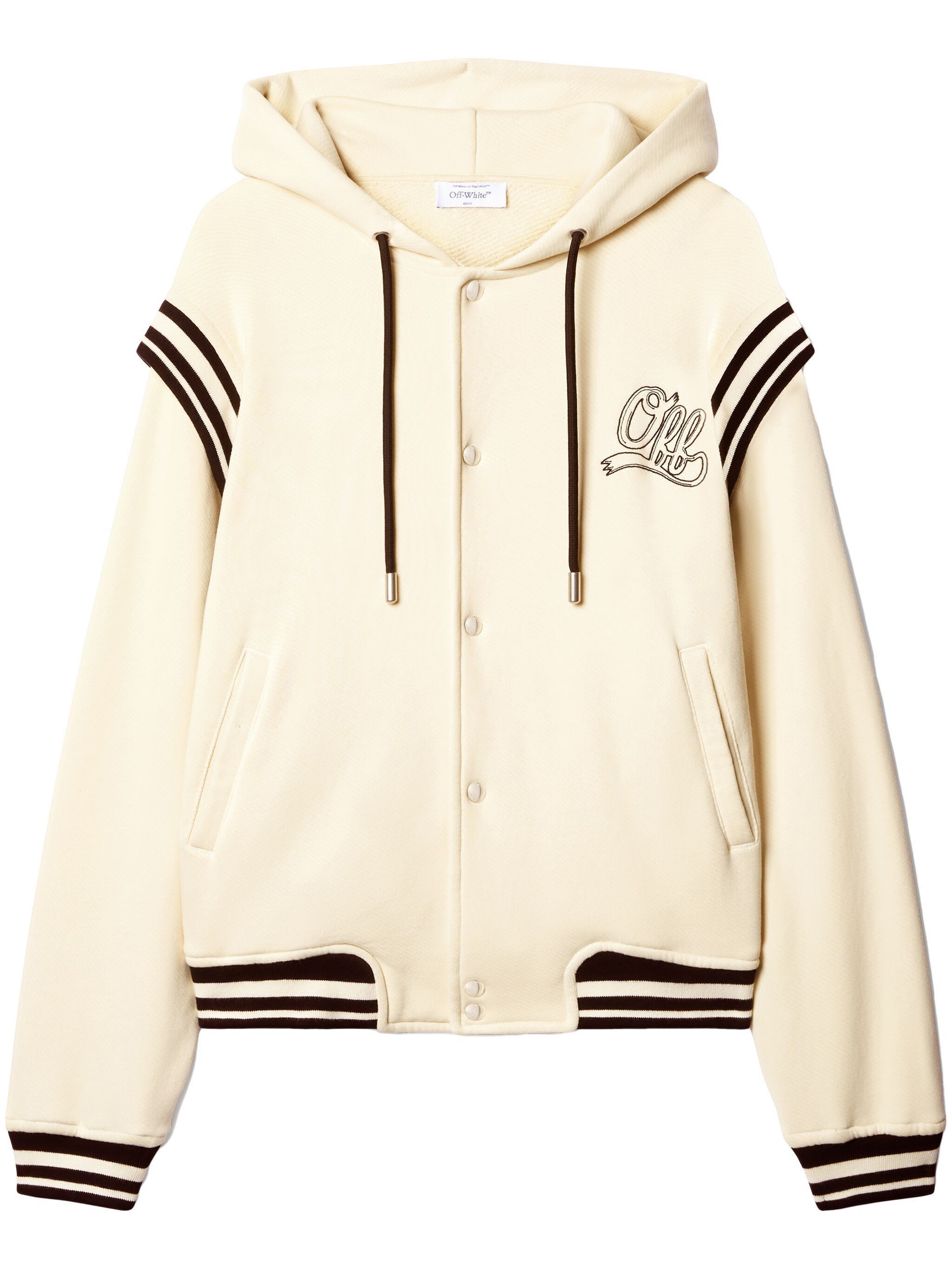 オフホワイト Off White Off Fleece Varsity Hoodie Off-White Off Fleece Varsity Hoodie Wit - Beachim