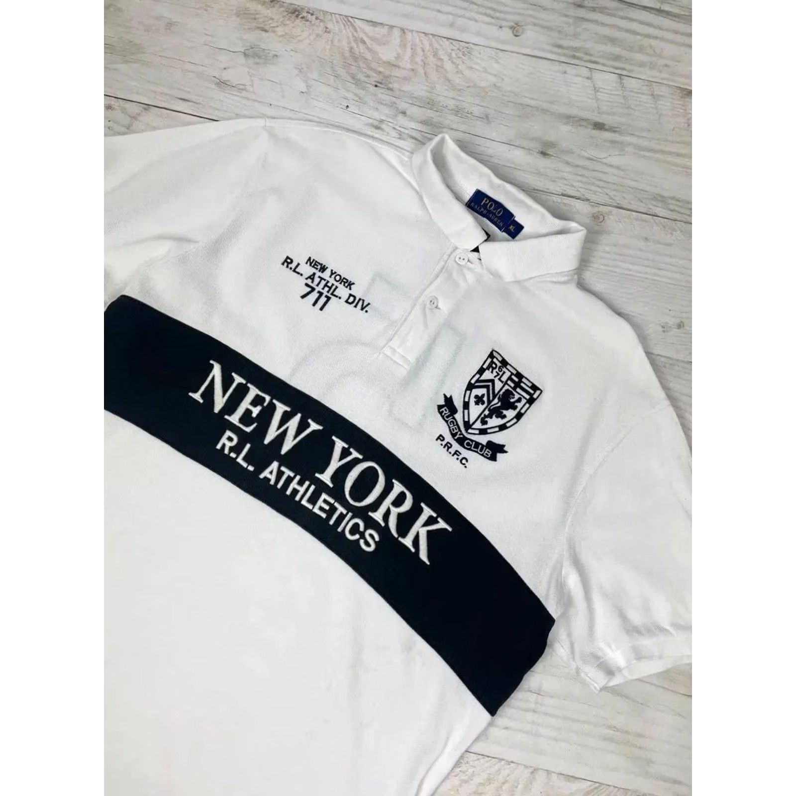 Polo Ralph Lauren VINTAGE Polo Ralph Lauren Polo Shirt White Big Logo Men XL Size US XL / EU 56 / 4 - 2 Thumbnail