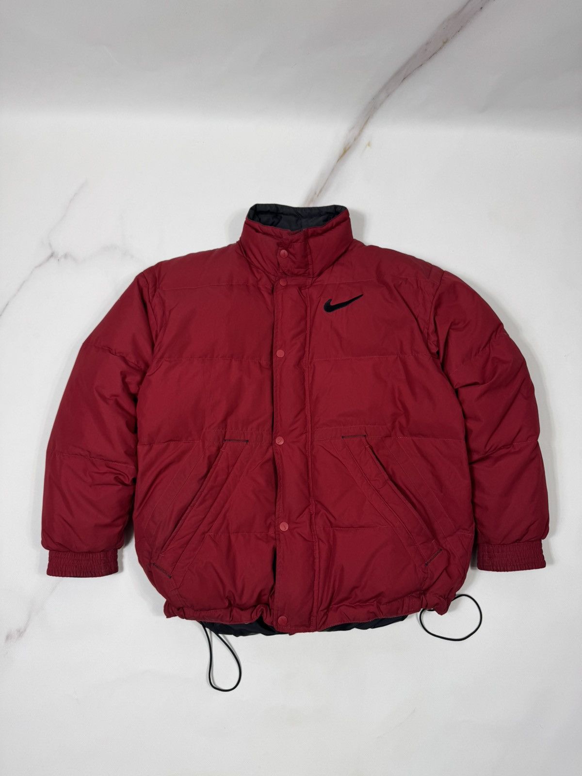 Nike Vintage 90s Nike Big Swoosh Puffer Down Jacket Size US S / EU 44-46 / 1 - 1 Thumbnail