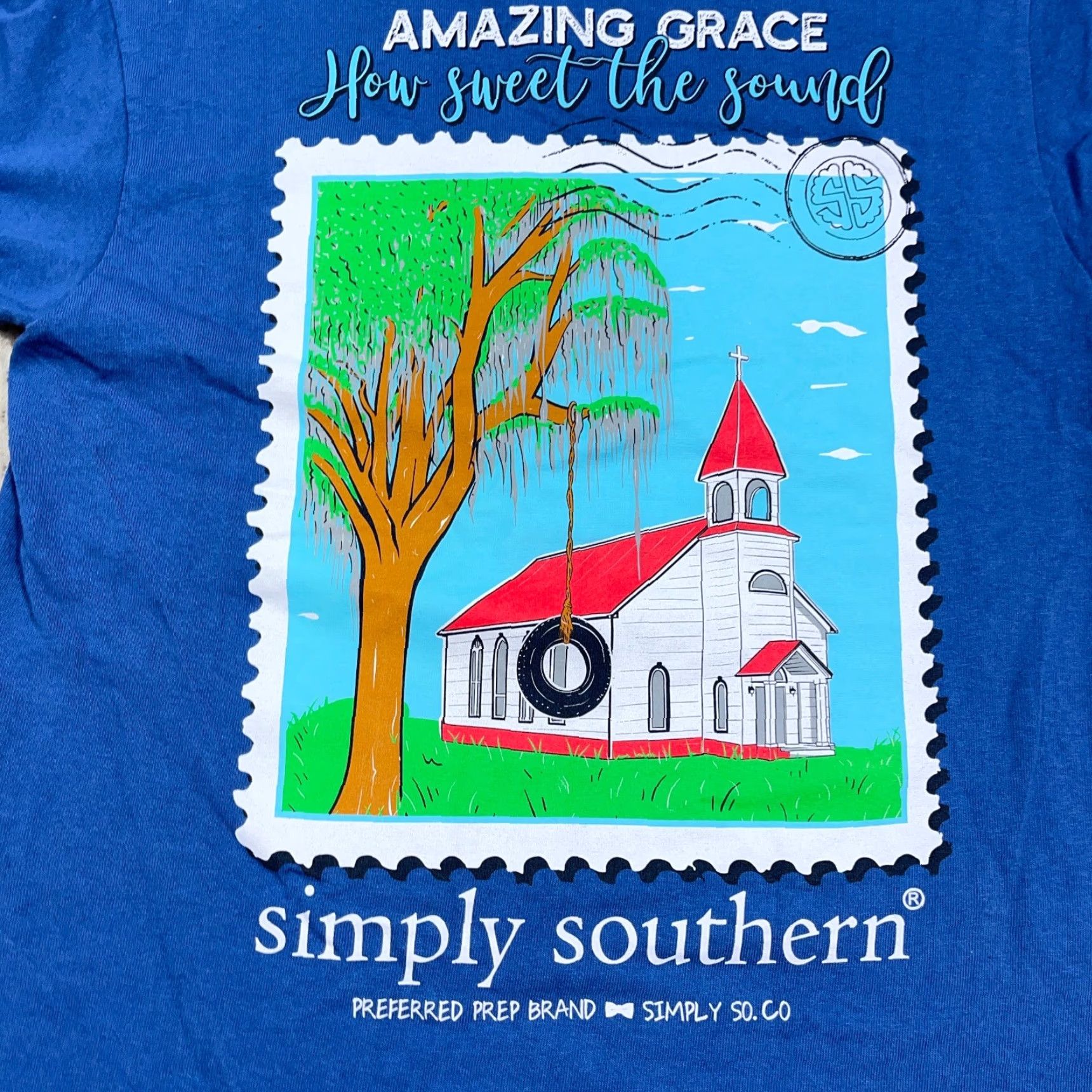 Vintage Simply Southern Shirt Women Small Blue Tee Church Christian God Religion Faith Shirt Tee Womens Size S / US 4 / IT 40 - 6 Thumbnail
