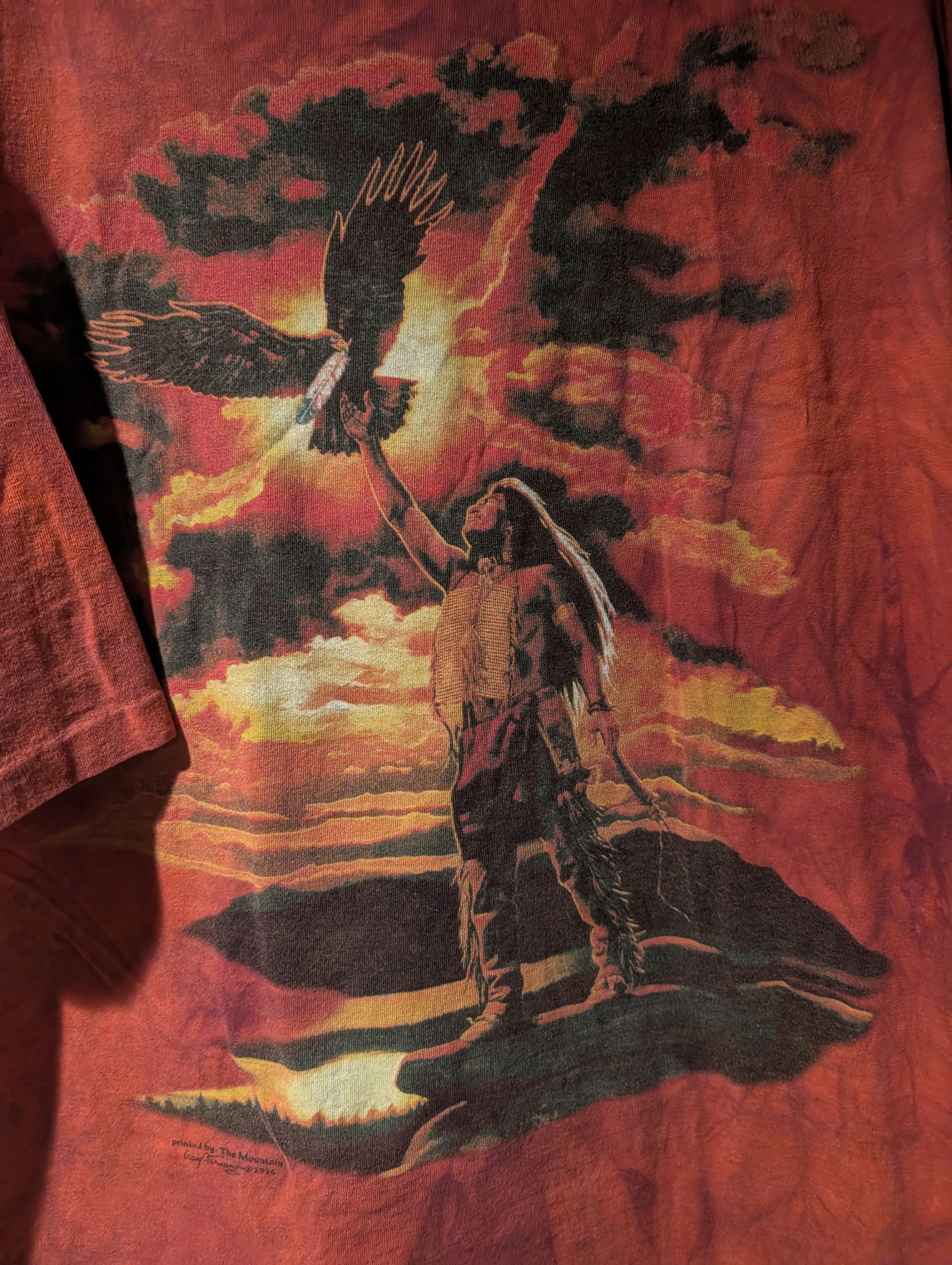 The Mountain VTG 1996 The Mountain Native American Eagle Warrior T Shirt Size US XXL / EU 58 / 5 - 2 Thumbnail
