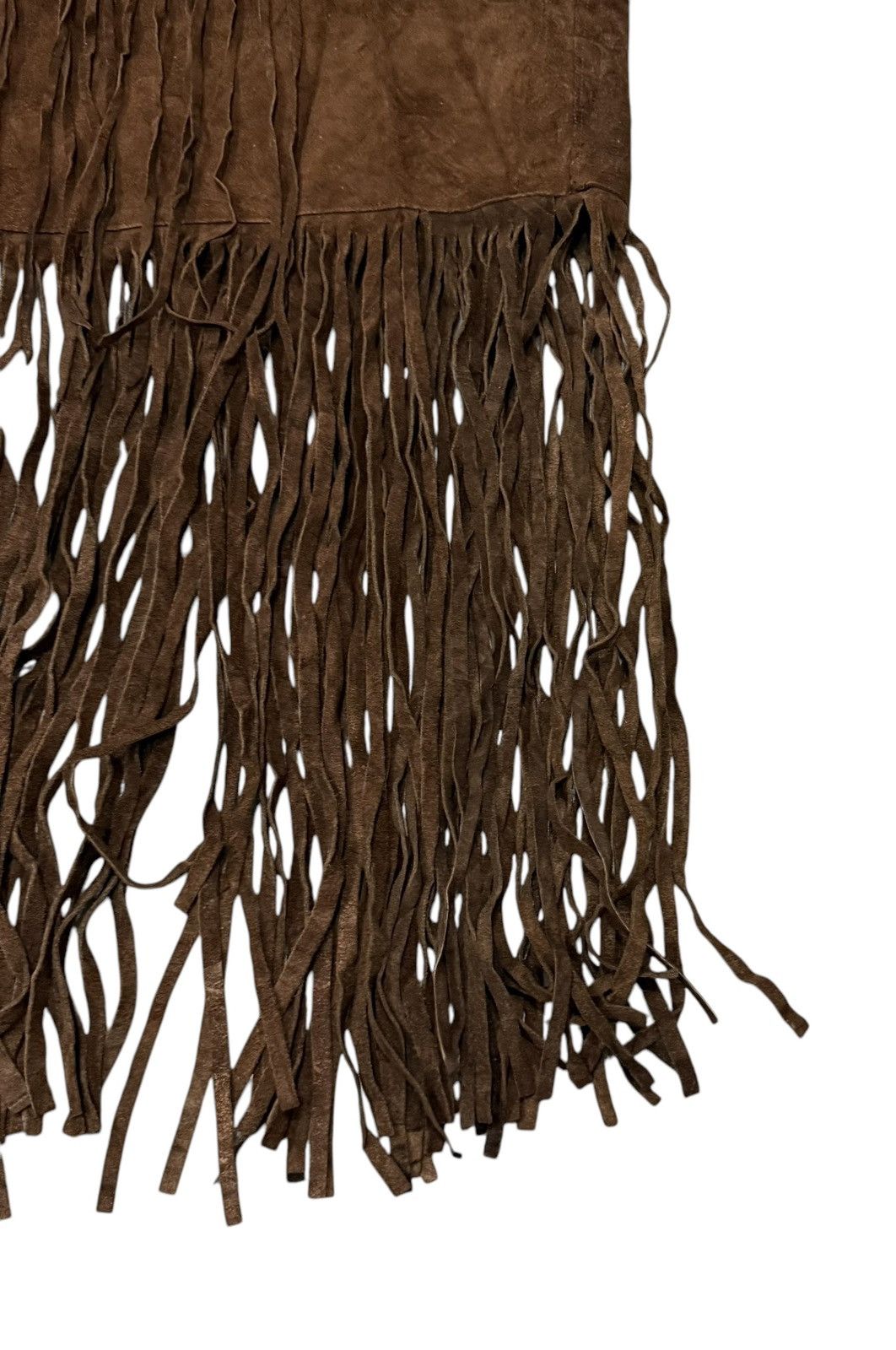 Schott Vintage Cowboy Style Fringes Brown Leather Vest Jacket Size US S / EU 44-46 / 1 - 10 Thumbnail