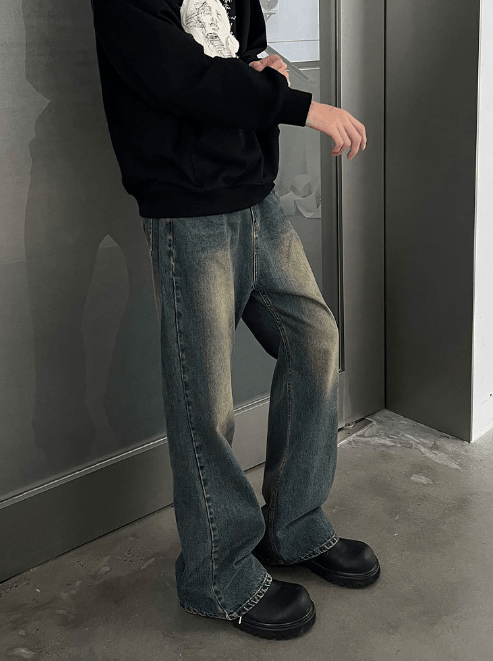 Japanese Brand × Vintage Cleanfit street vintage washed distressed straight jeans Size US 32 / EU 48 - 4 Thumbnail