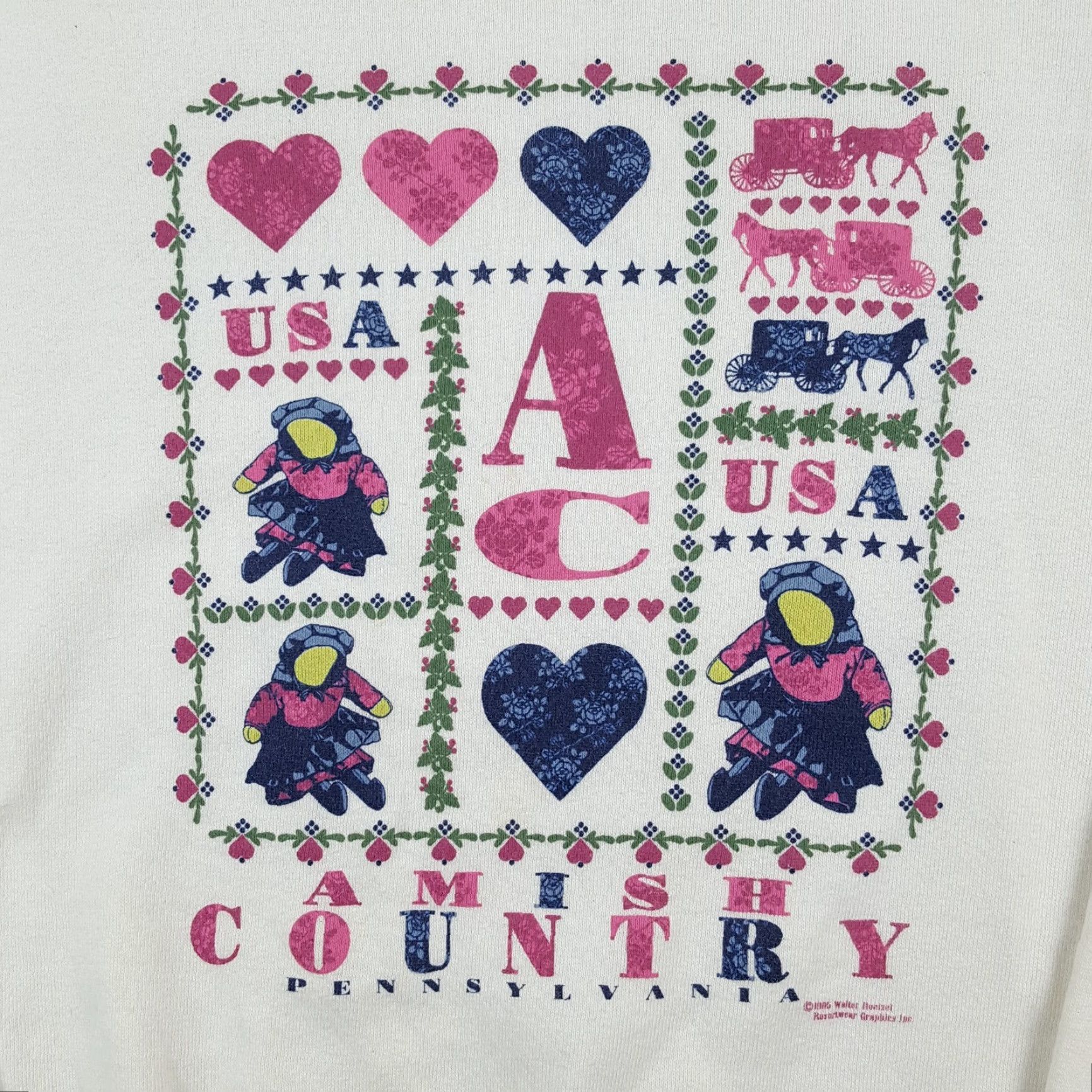 Jerzees VINTAGE Jerzees Sweatshirt Heart Pullover Crewneck Size L White Men USA 00s 90s Athletic College School Sports Size US L / EU 52-54 / 3 - 2 Thumbnail