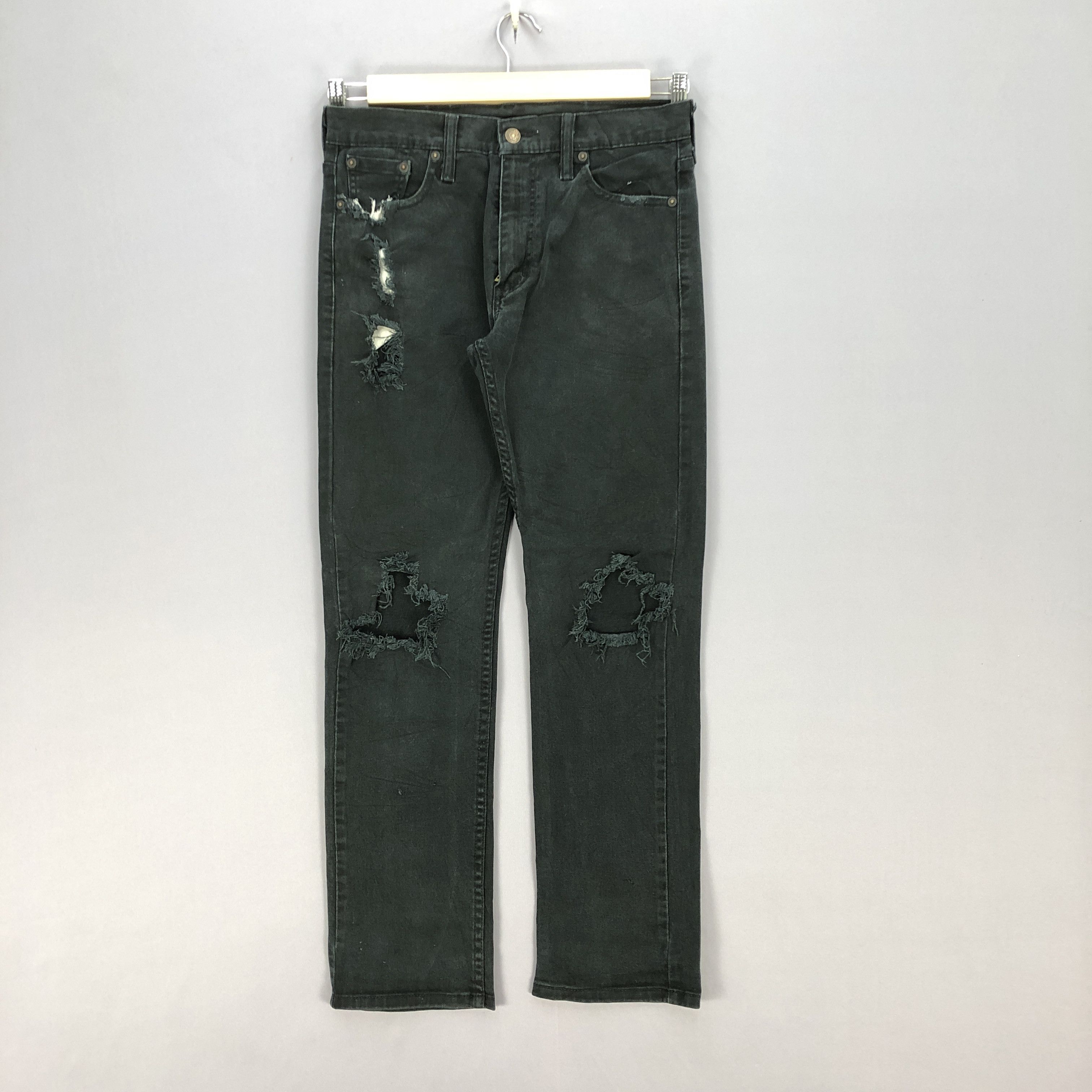 Levi's Vintage Levis Distressed Jeans Levi's Painter Black Denim Size US 30 / EU 46 - 1 Thumbnail