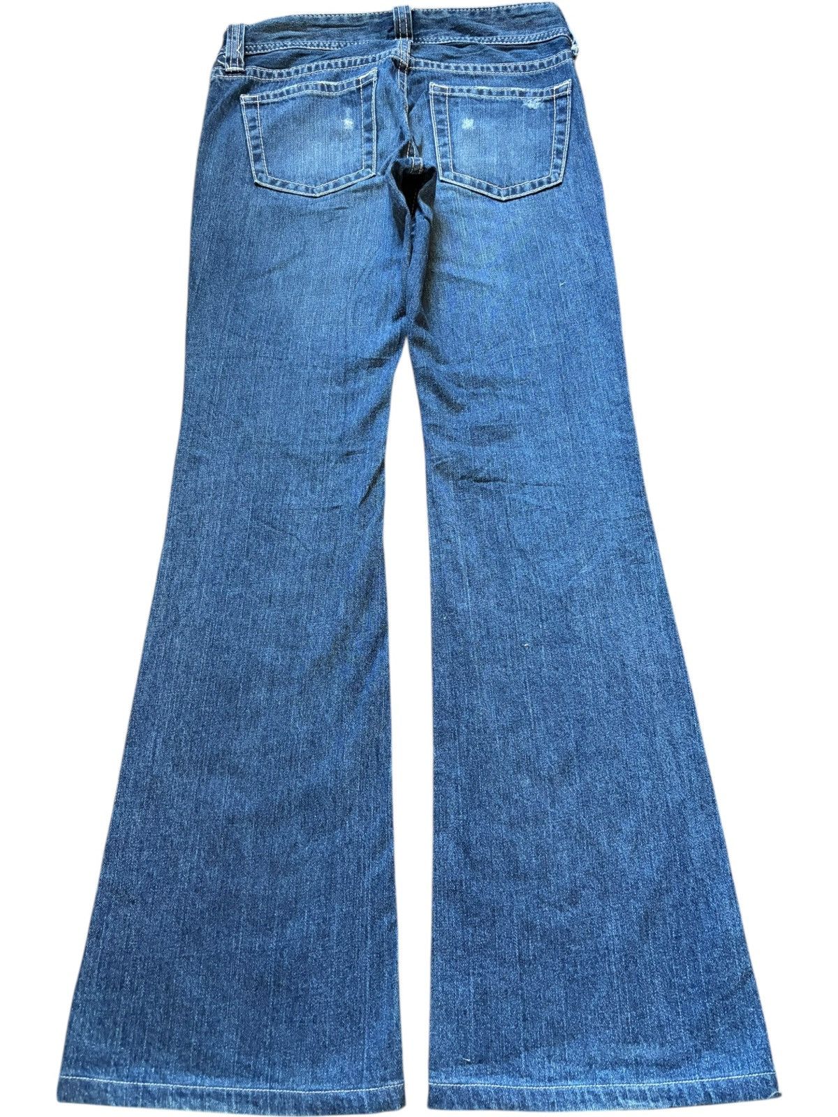 Uniqlo Vintage Japanese Uniqlo Distress Low Rise Flare Jeans Size 28" / US 6 / IT 42 - 2 Thumbnail