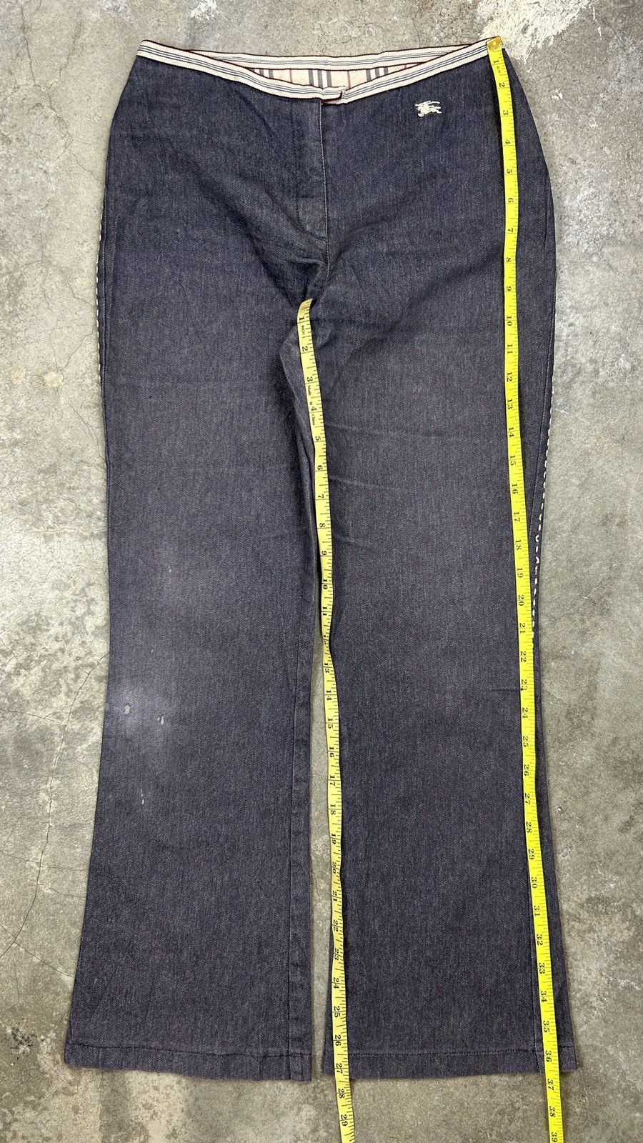 Burberry × Vintage 1990s Burberry - Flared Denim Jeans Size US 26 / EU 42 - 6 Thumbnail