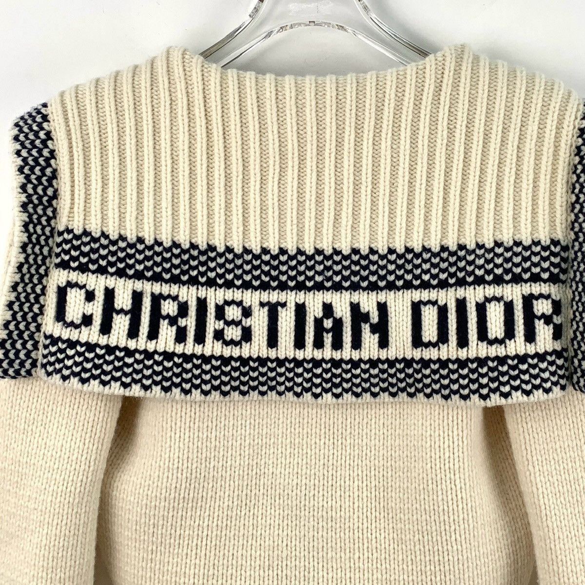 Dior Dior beige logo monogrammed appliquéd wool knit cardigan Size XS / US 0-2 / IT 36-38 - 3 Thumbnail