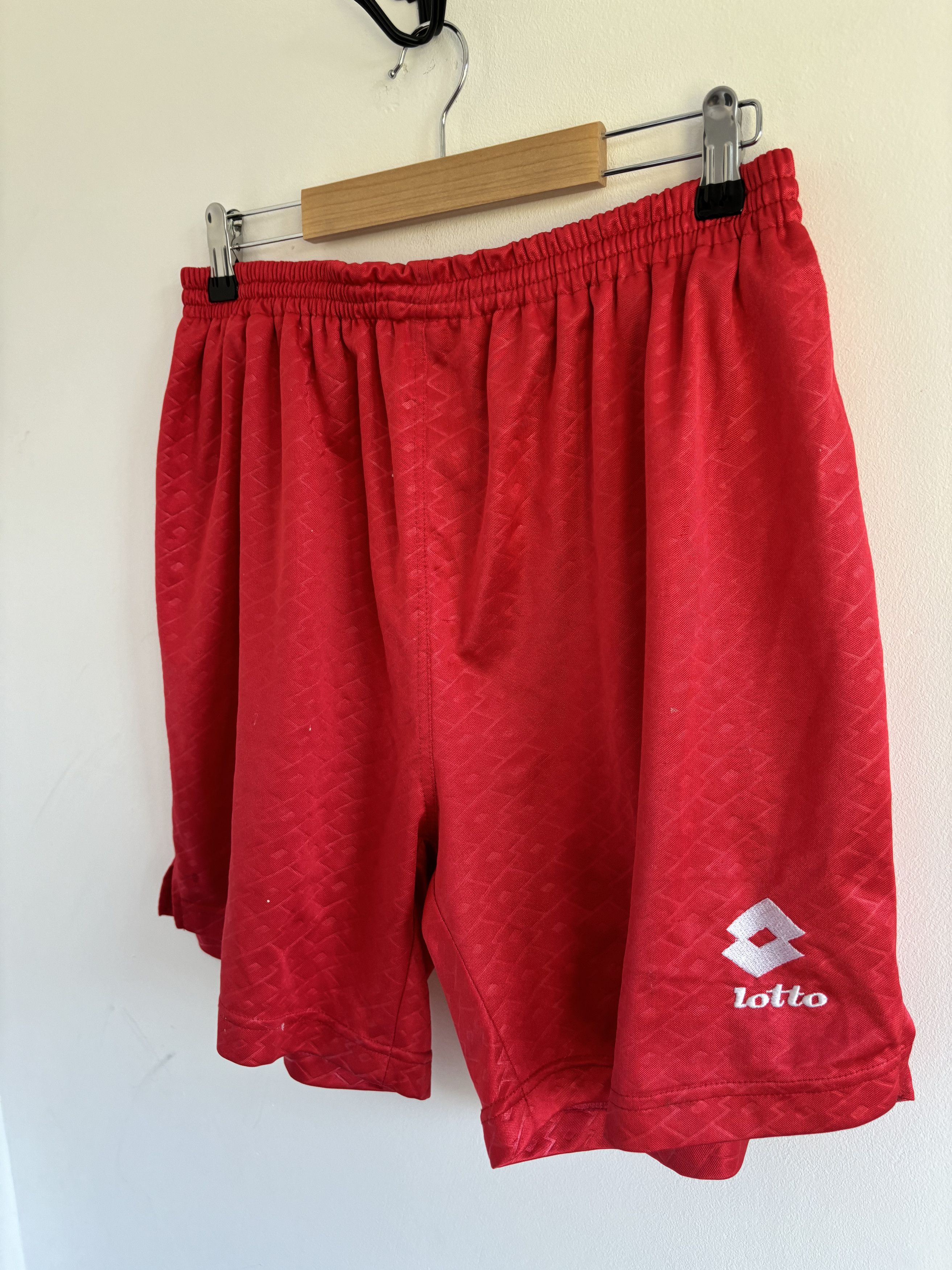 Lotto Sport × Vintage Vintage Red Lotto Monogram Shorts Size US 36 / EU 52 - 2 Thumbnail